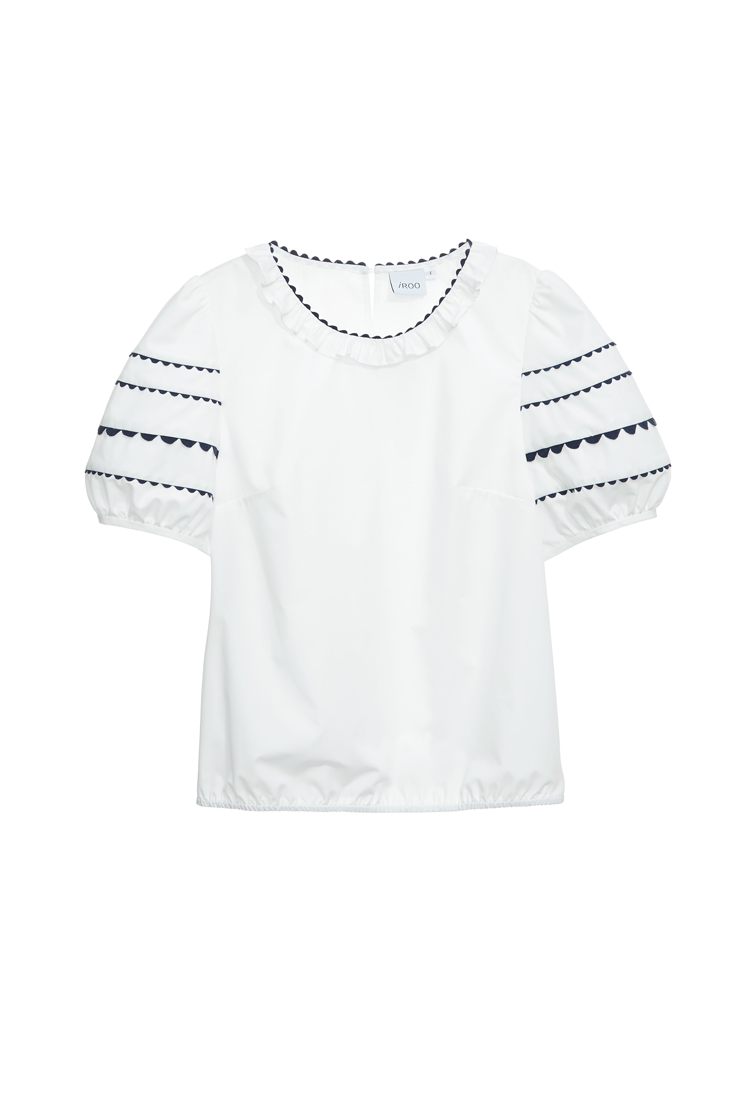 海洋洞穴色織帶飾邊上衣海洋洞穴色織帶飾邊上衣,上班OL穿搭,上衣,人氣商品,春夏穿搭,約會特輯