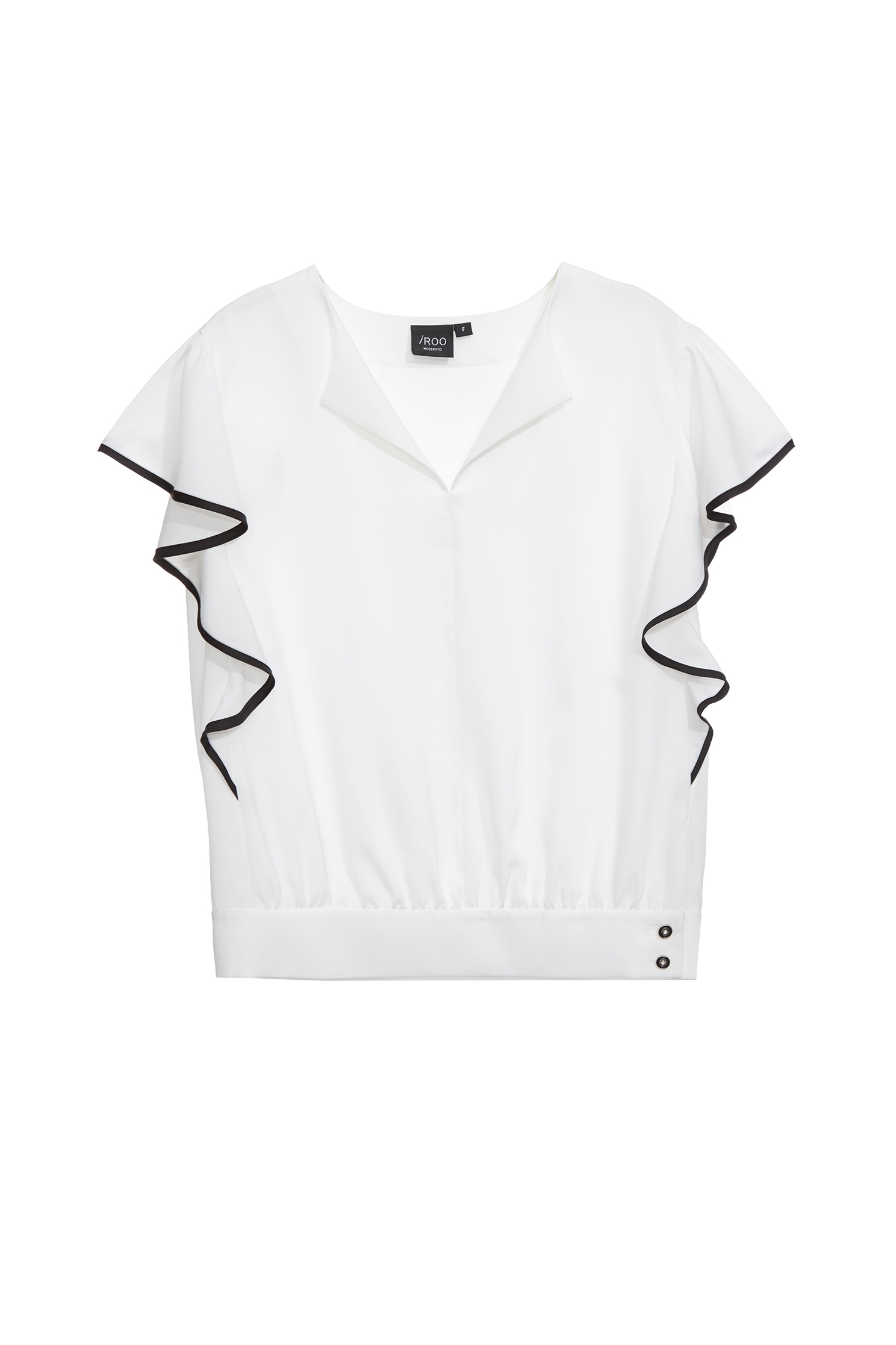 白底黑邊蝴蝶袖單品上衣白底黑邊蝴蝶袖單品上衣,上班OL穿搭,上衣,人氣商品,春夏穿搭,約會特輯,荷葉