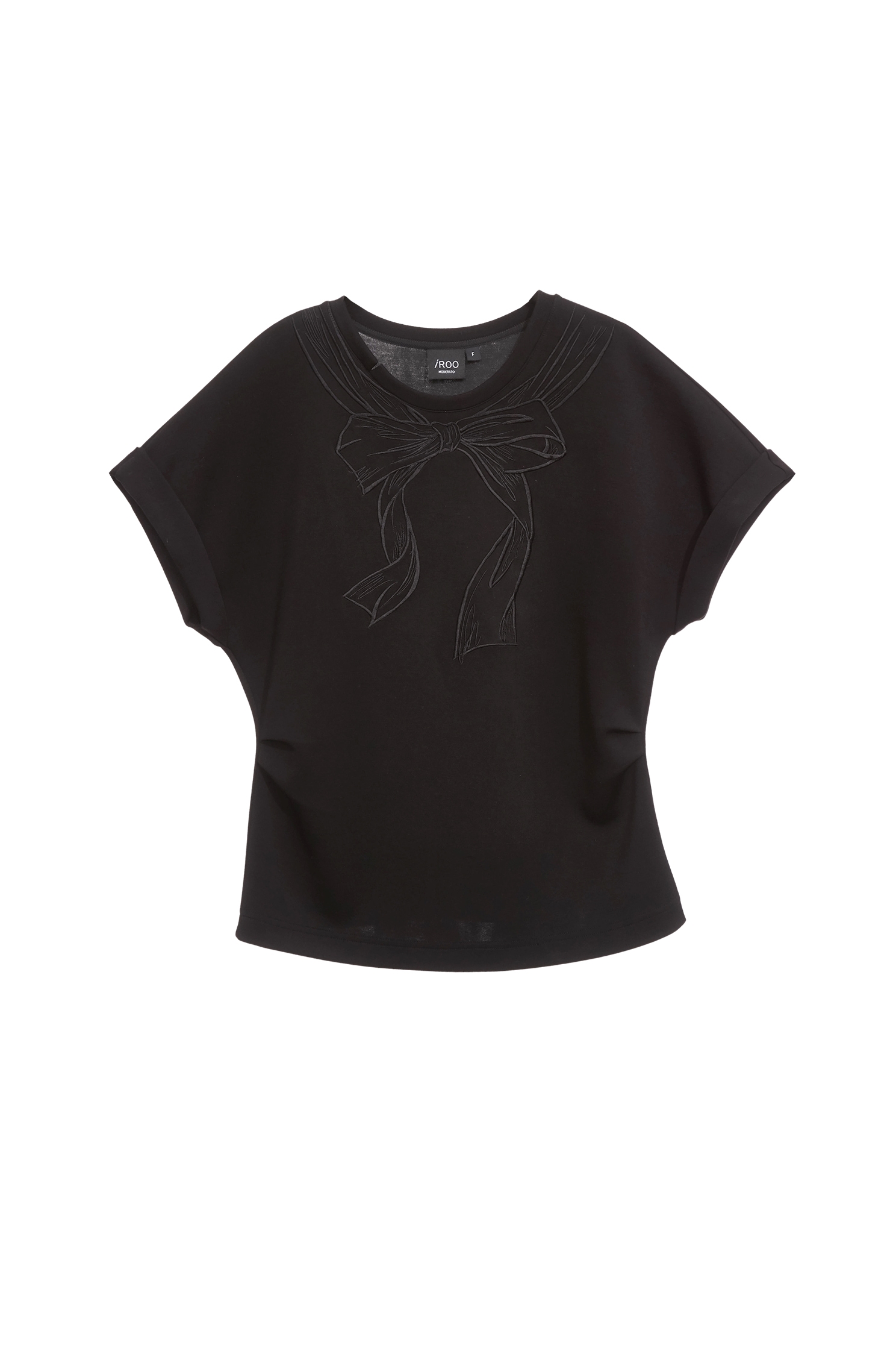 蝴蝶結立體繡花單品T恤蝴蝶結立體繡花單品T恤,上衣,春夏穿搭,繡花,蝴蝶結,黑色上衣