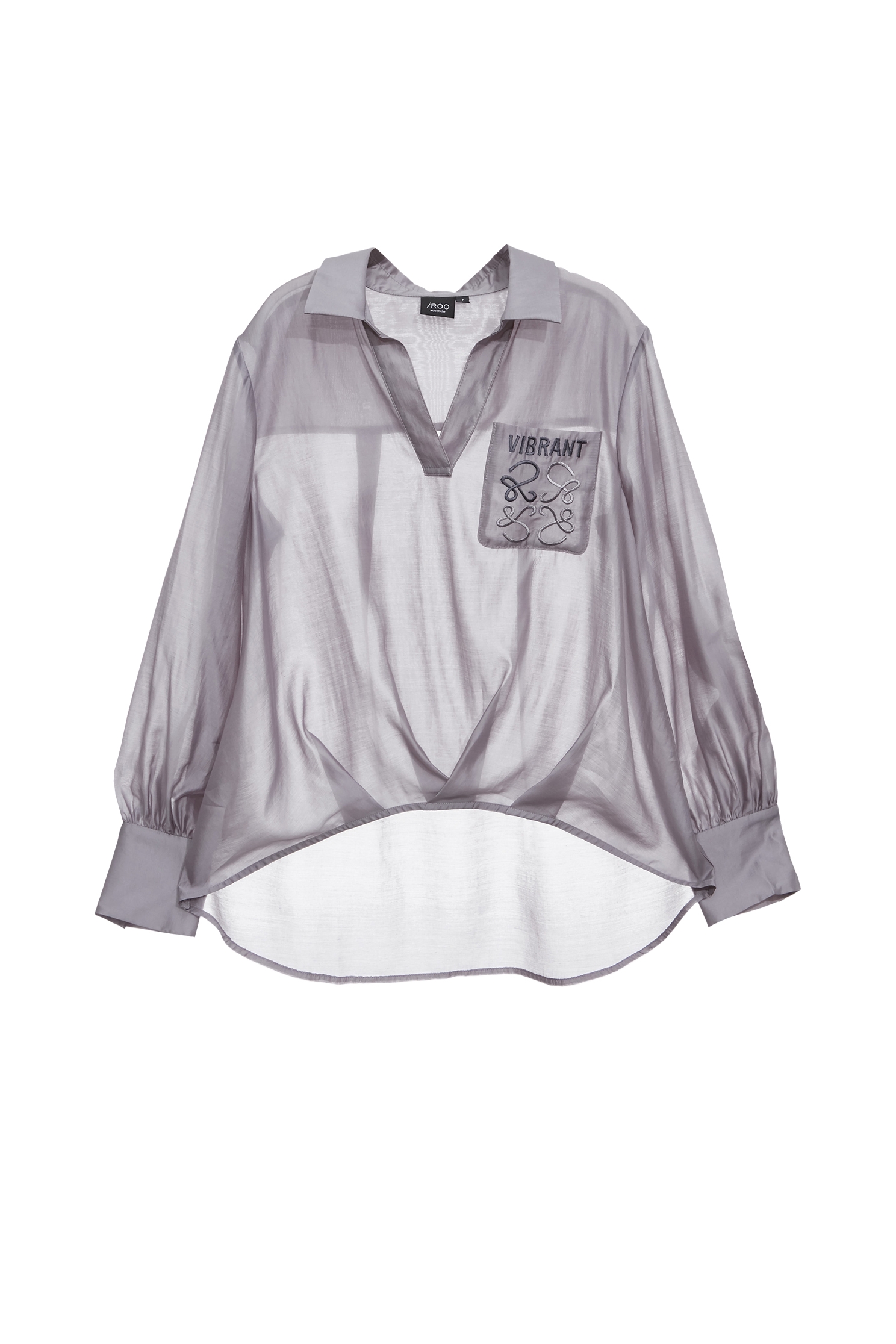 終極灰抓摺絲棉襯衫終極灰抓摺絲棉襯衫,上班OL穿搭,上衣,春夏穿搭,繡花,襯衫