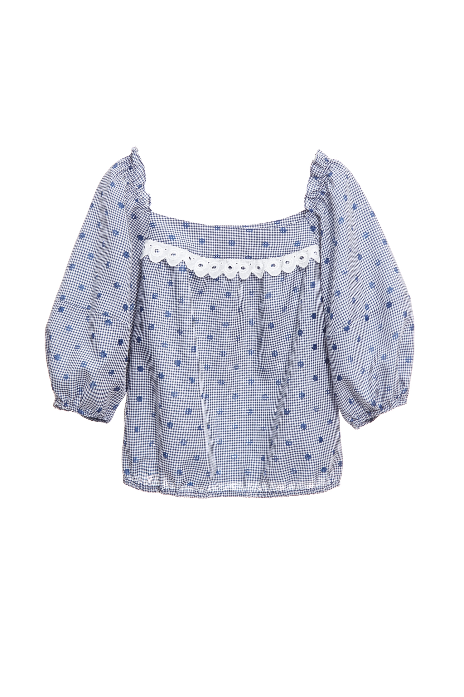 水手藍簍空點點上衣水手藍簍空點點上衣,上班OL穿搭,上衣,時髦成套搭配,格紋,波點,秋冬穿搭,蕾絲