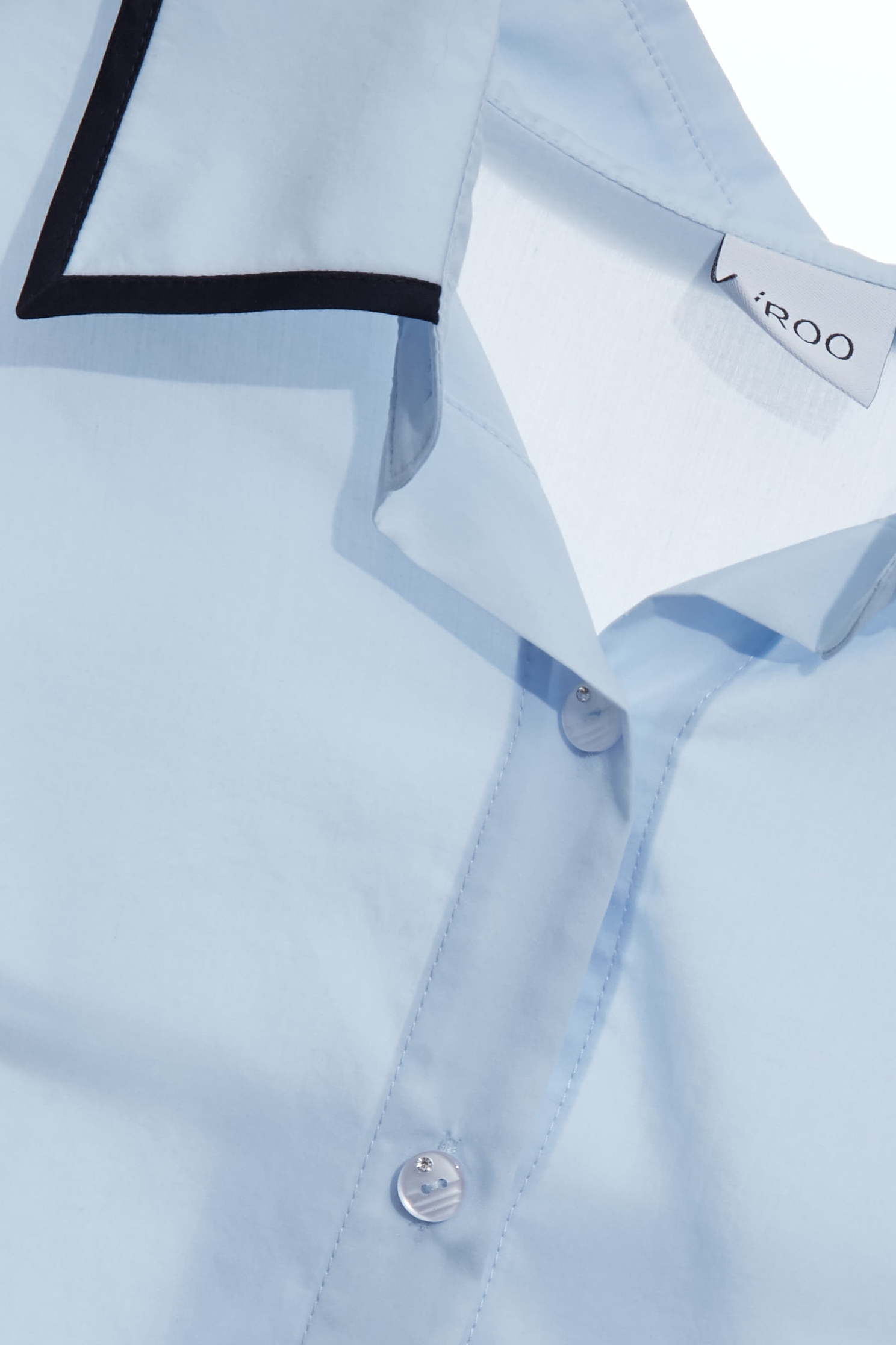 帆船藍鑲色邊造型襯衫帆船藍鑲色邊造型襯衫,上班OL穿搭,上衣,秋冬穿搭,襯衫