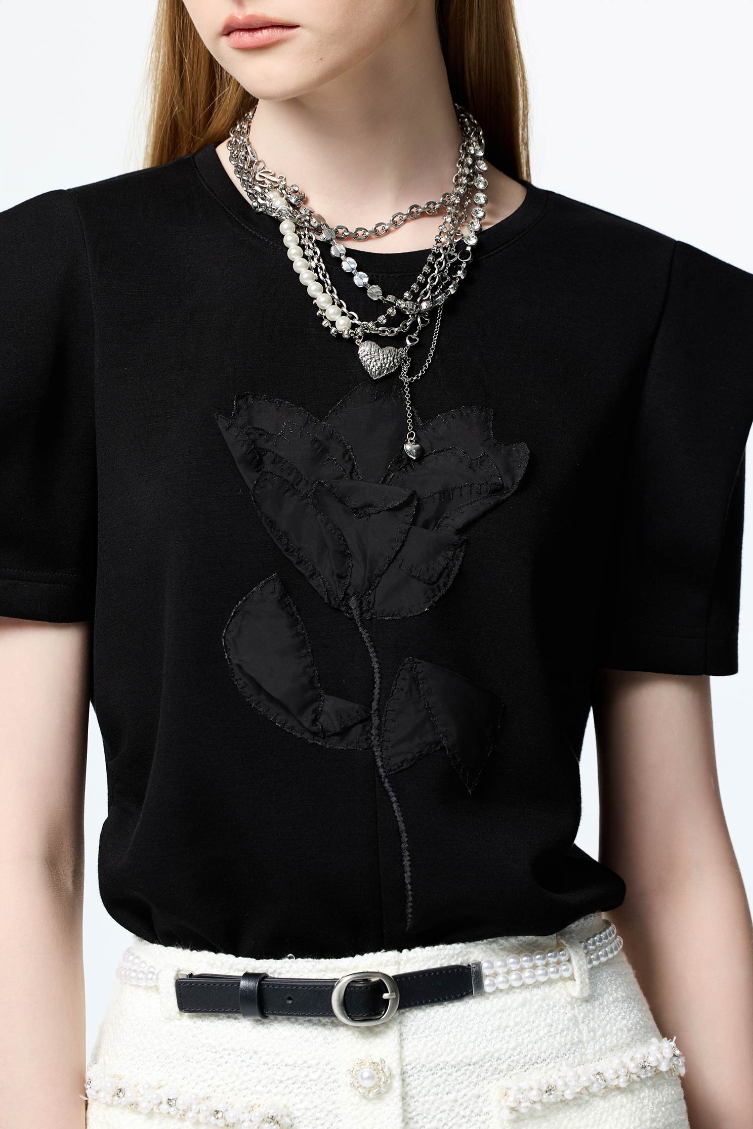 立體花片手帕繡空氣布單品立體花片手帕繡空氣布單品,上班OL穿搭,上衣,秋冬穿搭,花花世界