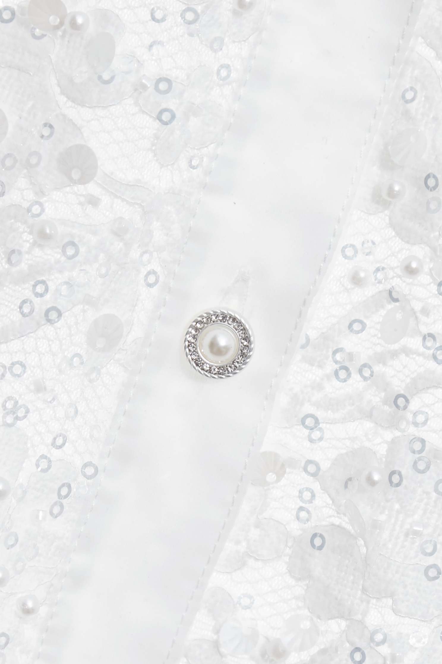 珍珠亮片蕾絲異材拼接上衣珍珠亮片蕾絲異材拼接上衣,上班OL穿搭,上衣,珍珠,秋冬穿搭,花花世界,蕾絲,蕾絲上衣