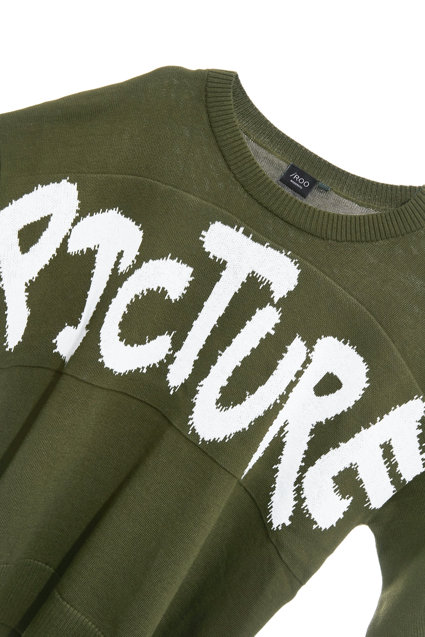 神秘綠綴單字針織上衣神秘綠綴單字針織上衣,上衣,人氣商品,秋冬穿搭,純棉,針織,針織上衣,針織衫