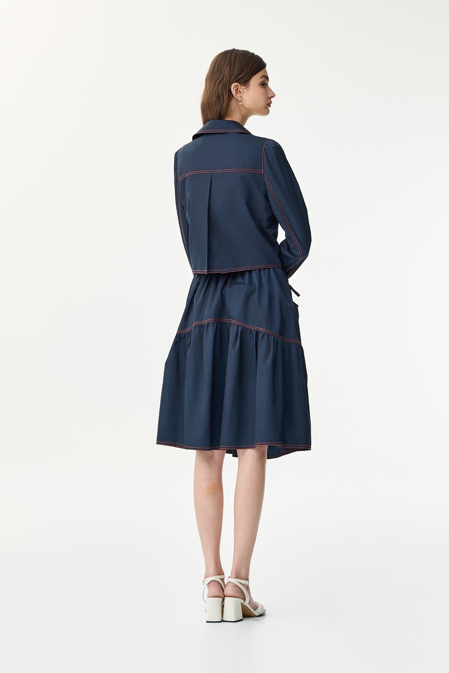 綴溫暖琥珀壓線上衣綴溫暖琥珀壓線上衣,一般外套,上衣,外套,春夏穿搭