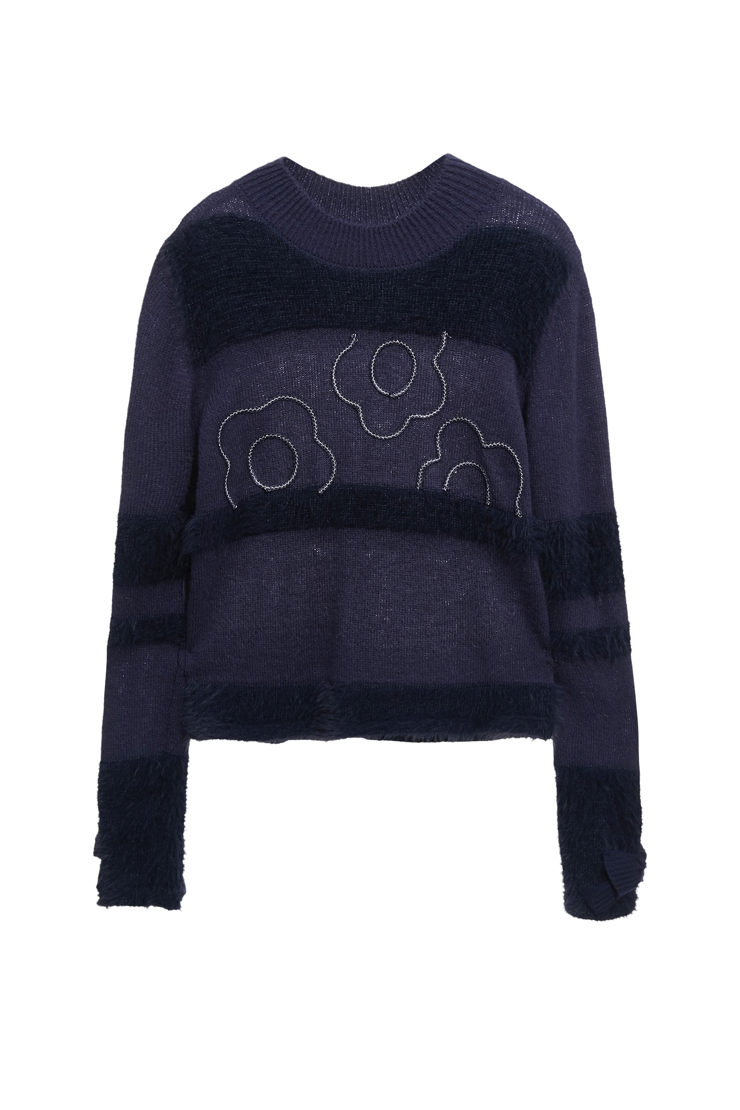 濃厚靛藍綴織帶花卉針織上衣濃厚靛藍綴織帶花卉針織上衣,上班OL穿搭,上衣,人氣商品,秋冬穿搭,約會特輯,花花世界,蝴蝶結,針織,針織上衣,針織衫