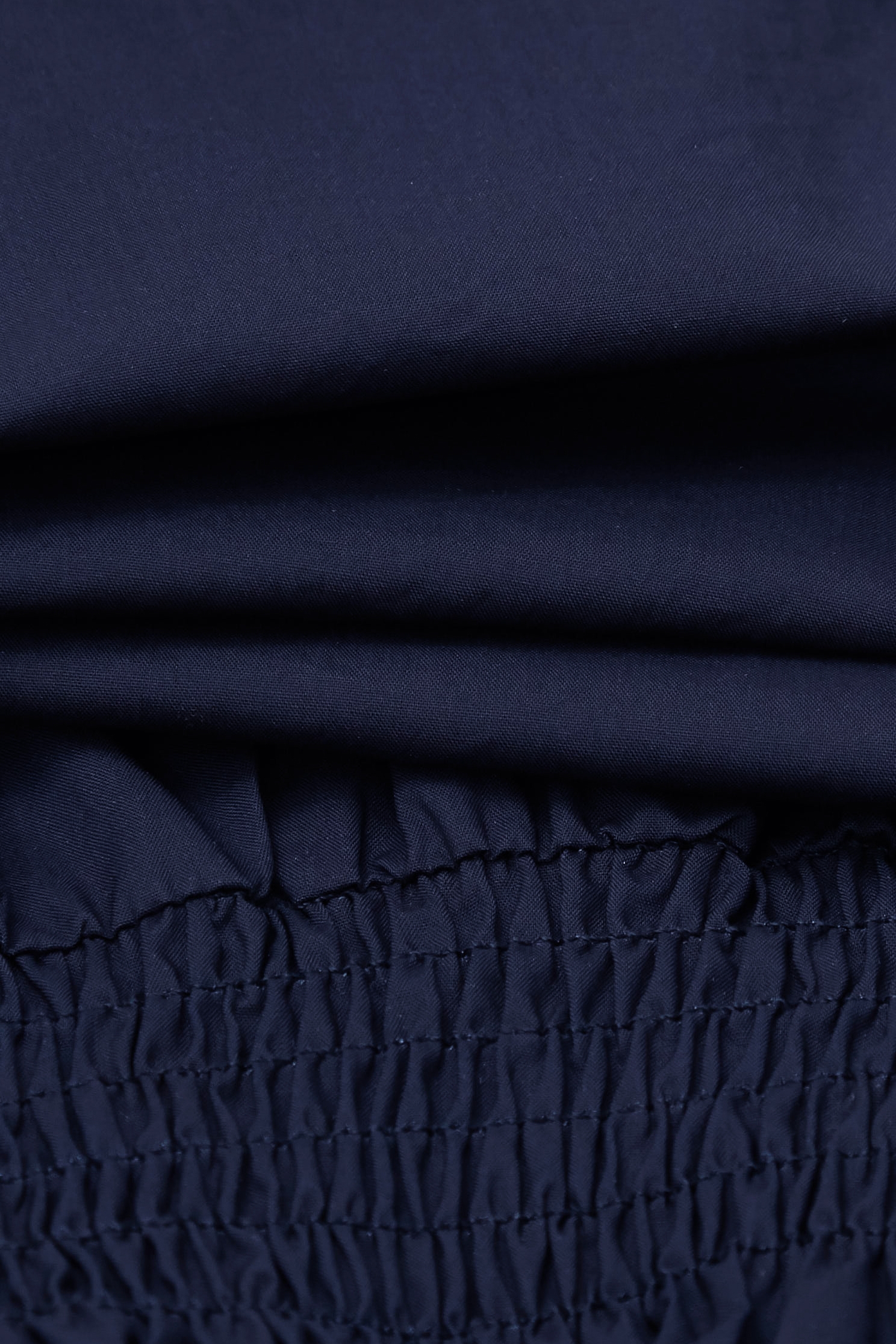 午夜藍縮腰短袖單品上衣午夜藍縮腰短袖單品上衣,上衣,春夏穿搭,約會特輯,純棉,襯衫