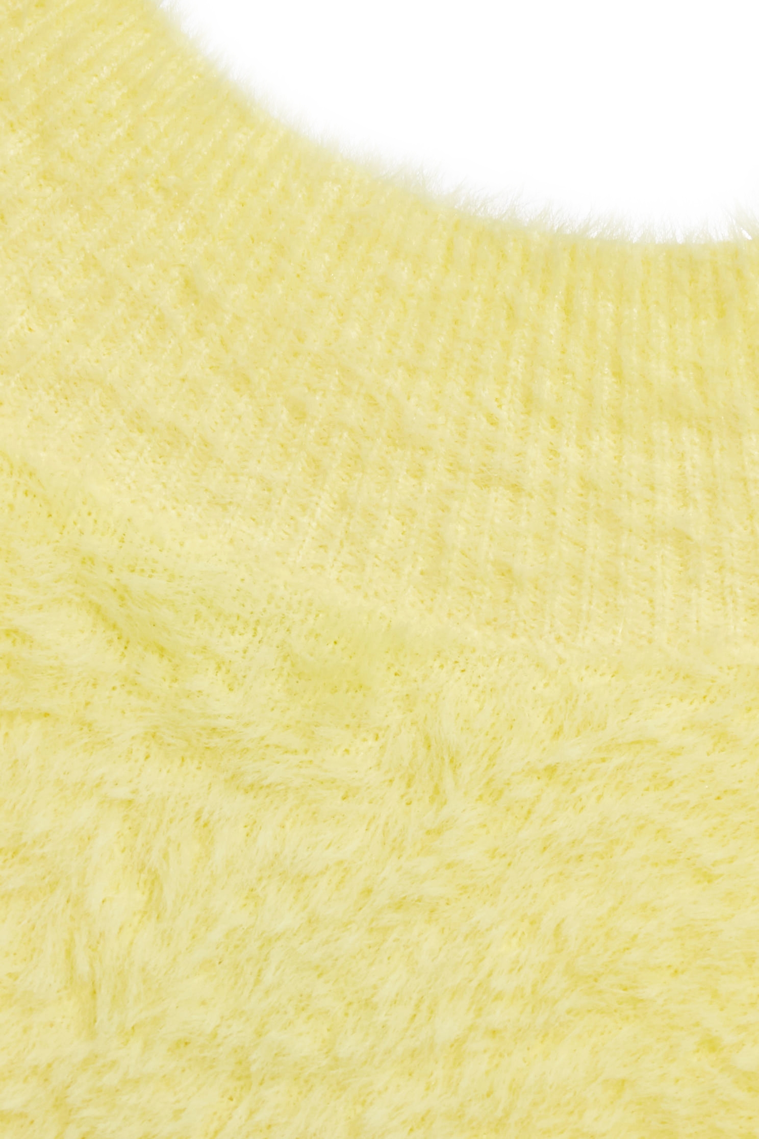 萊姆黃仿水貂毛針織上衣萊姆黃仿水貂毛針織上衣,上衣,人氣商品,春夏穿搭,簡約穿搭,約會特輯,針織,針織上衣,針織衫