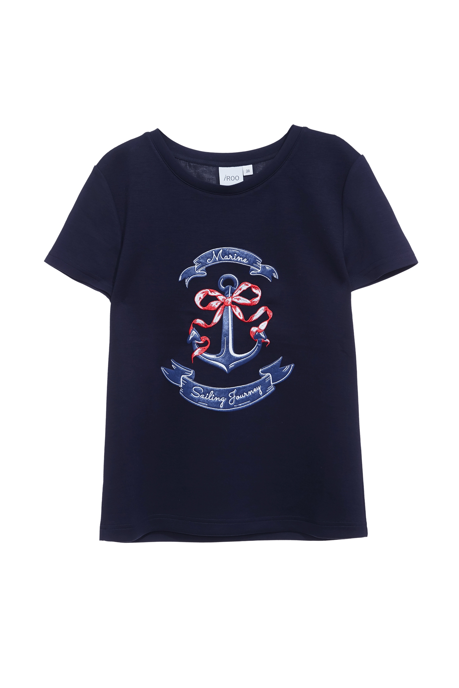 船錨彩禮刺繡T恤上衣船錨彩禮刺繡T恤上衣,T-Shirt,T恤,上衣,刺繡,春夏穿搭