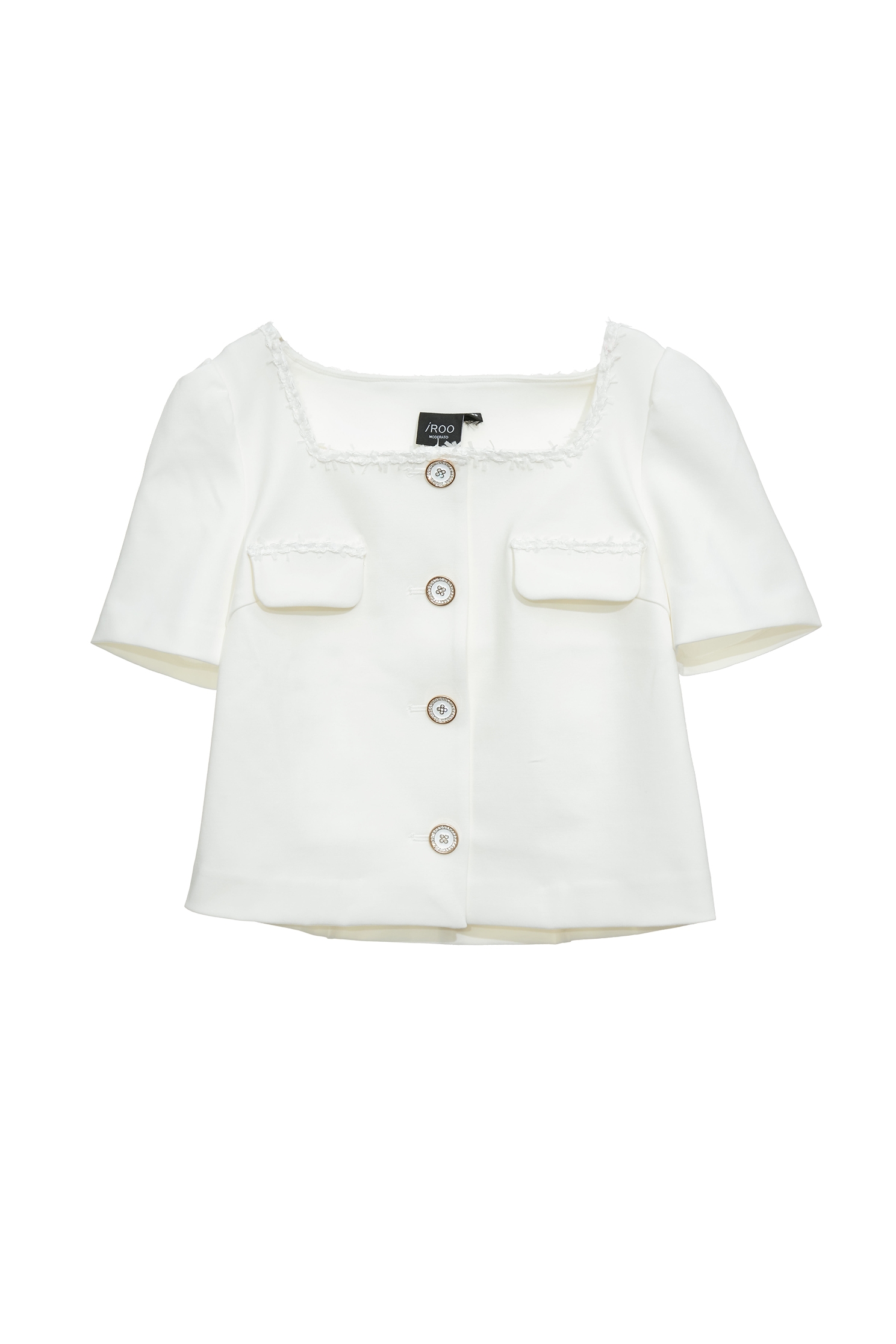 氣質方領鑽釦短袖外套氣質方領鑽釦短袖外套,一般外套,上衣,外套,春夏穿搭,時髦成套搭配,白色上衣