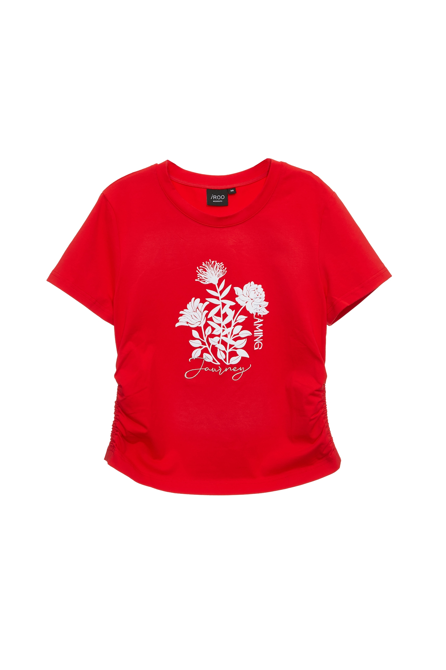 個性紅植絨抓腰上衣個性紅植絨抓腰上衣,T-Shirt,上衣,春夏穿搭,花花世界