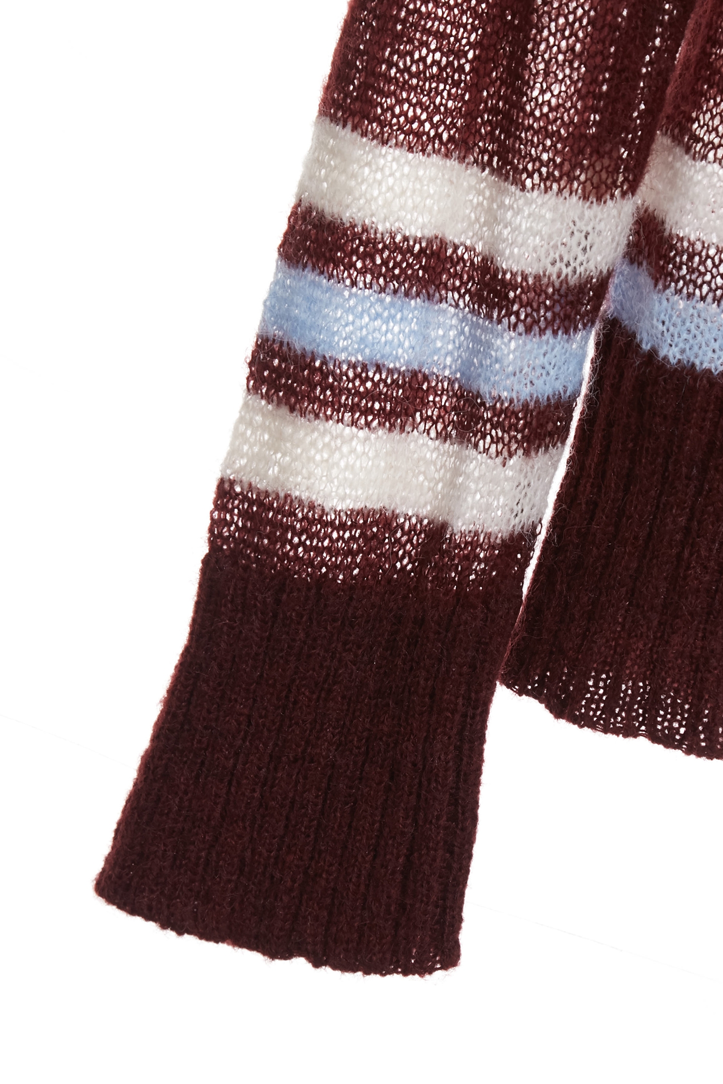 櫻桃巧克力配色條針織上衣櫻桃巧克力配色條針織上衣,上班OL穿搭,上衣,春夏穿搭,條紋,約會特輯,針織,針織上衣,針織衫