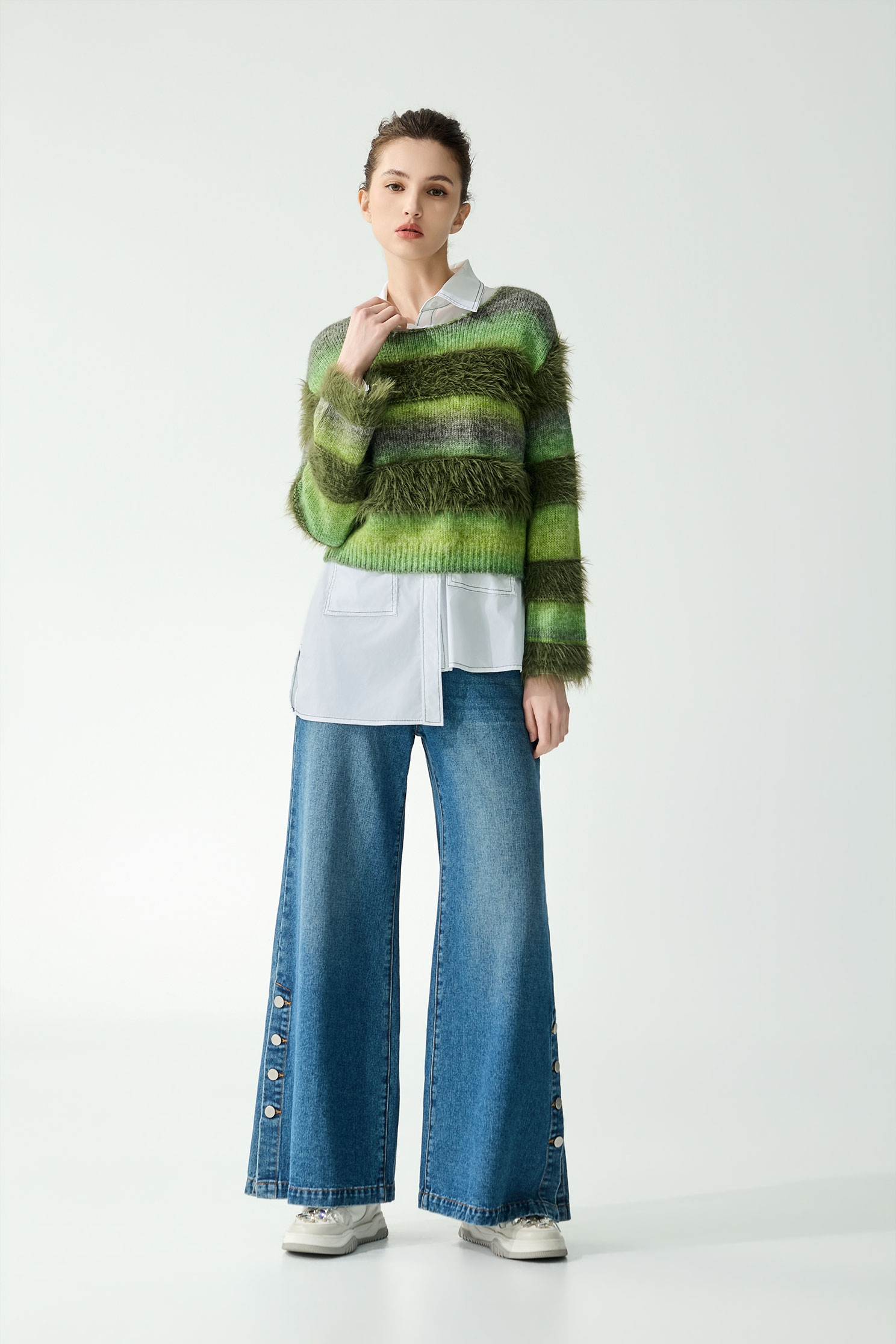 酸橙綠漸層色針織上衣酸橙綠漸層色針織上衣,上衣,春夏穿搭,針織,針織衫