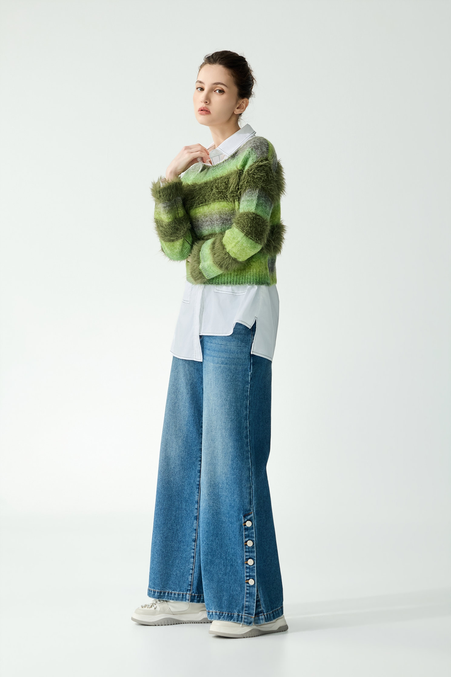 酸橙綠漸層色針織上衣酸橙綠漸層色針織上衣,上衣,春夏穿搭,針織,針織衫