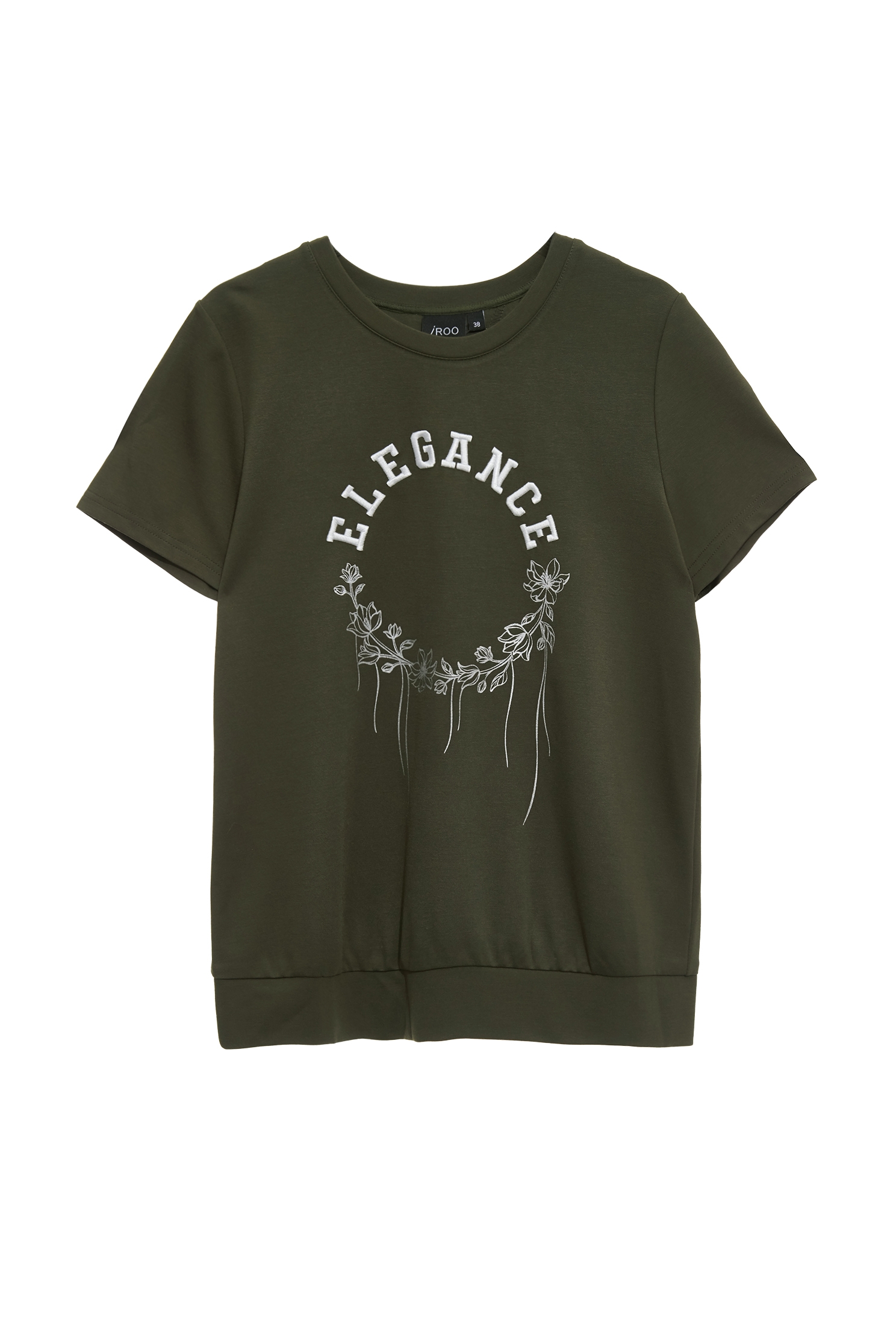 優雅單字刺繡上衣優雅單字刺繡上衣,T-Shirt,上衣,刺繡,春夏穿搭,簡約穿搭,繡花上衣,花花世界