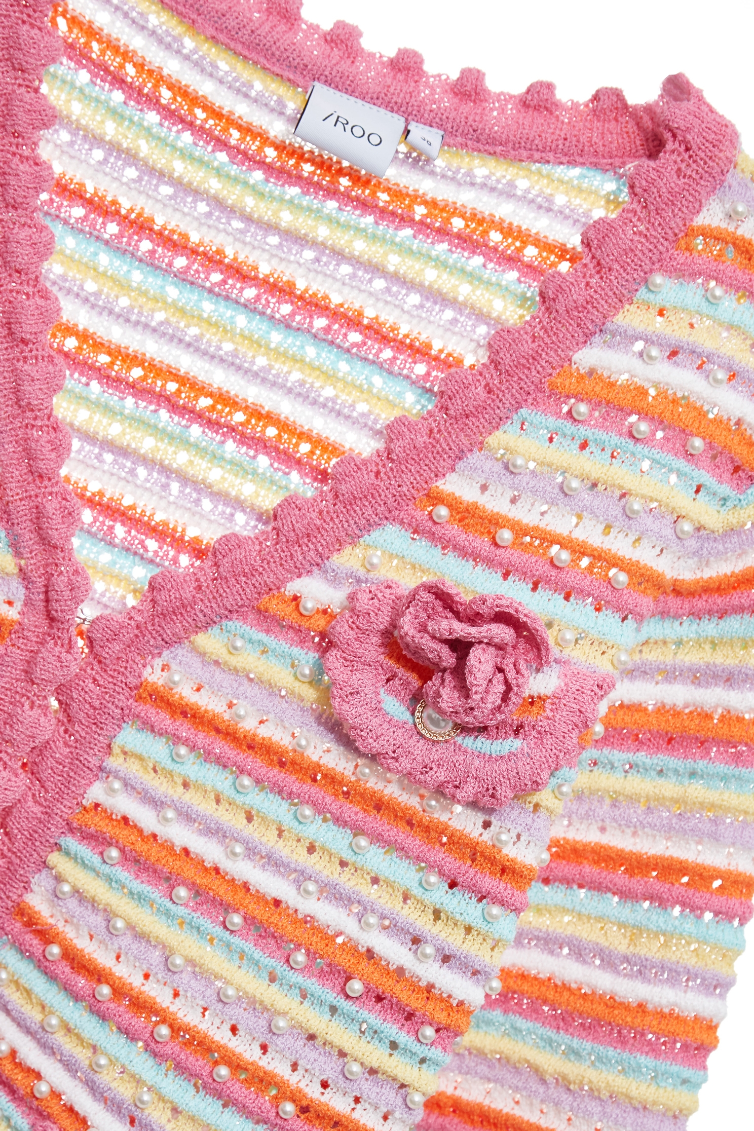 綴珍珠五彩條針織外套綴珍珠五彩條針織外套,外套,春夏穿搭,珍珠,約會特輯,花花世界,輕奢度假,輕奢渡假,針織,針織外套