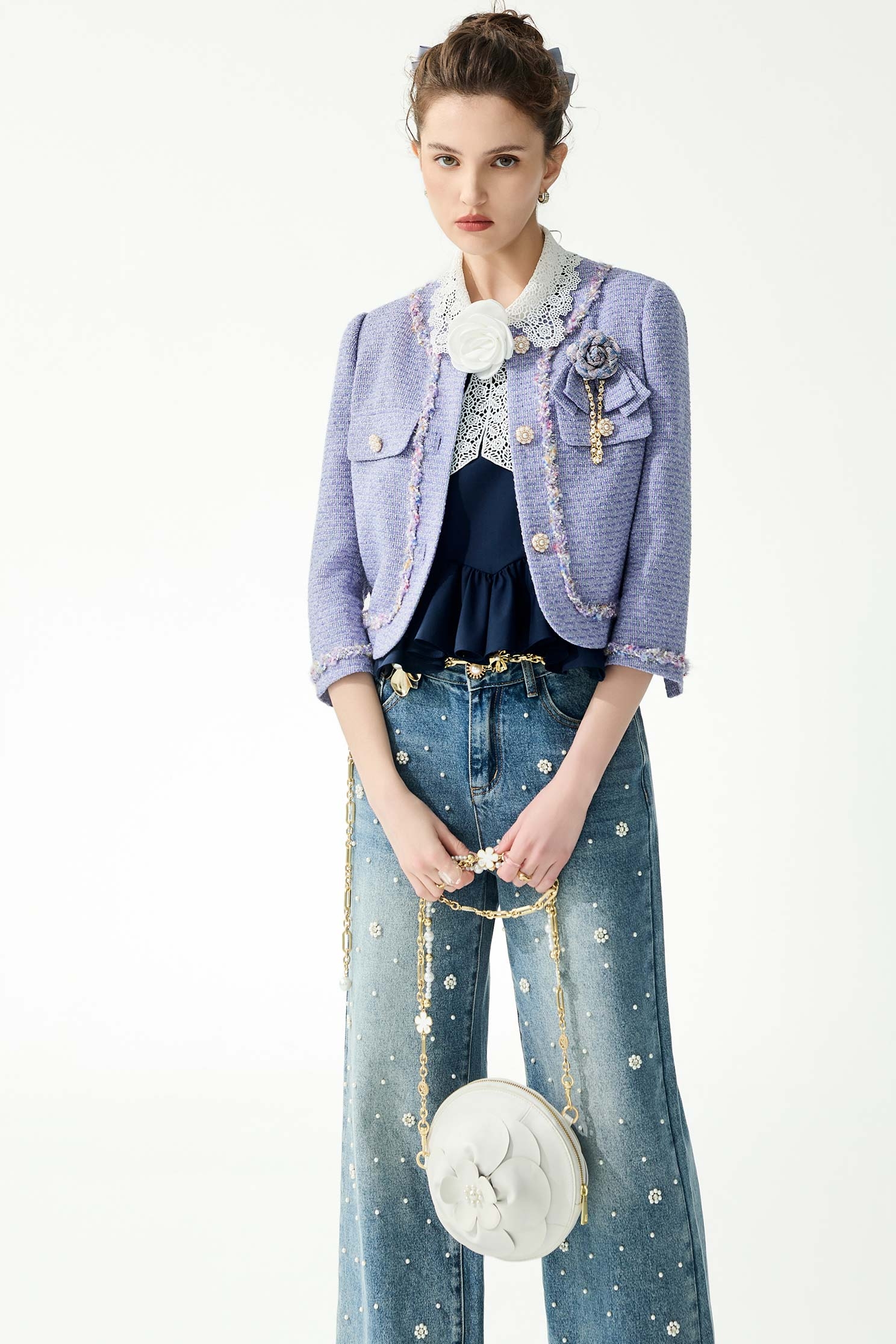 小香風神秘紫花呢紗外套小香風神秘紫花呢紗外套,一般外套,外套,小香風,春夏穿搭