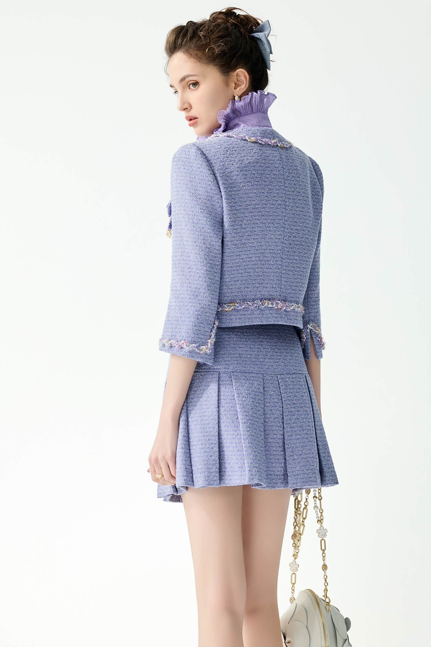 小香風神秘紫花呢紗外套小香風神秘紫花呢紗外套,一般外套,外套,小香風,春夏穿搭