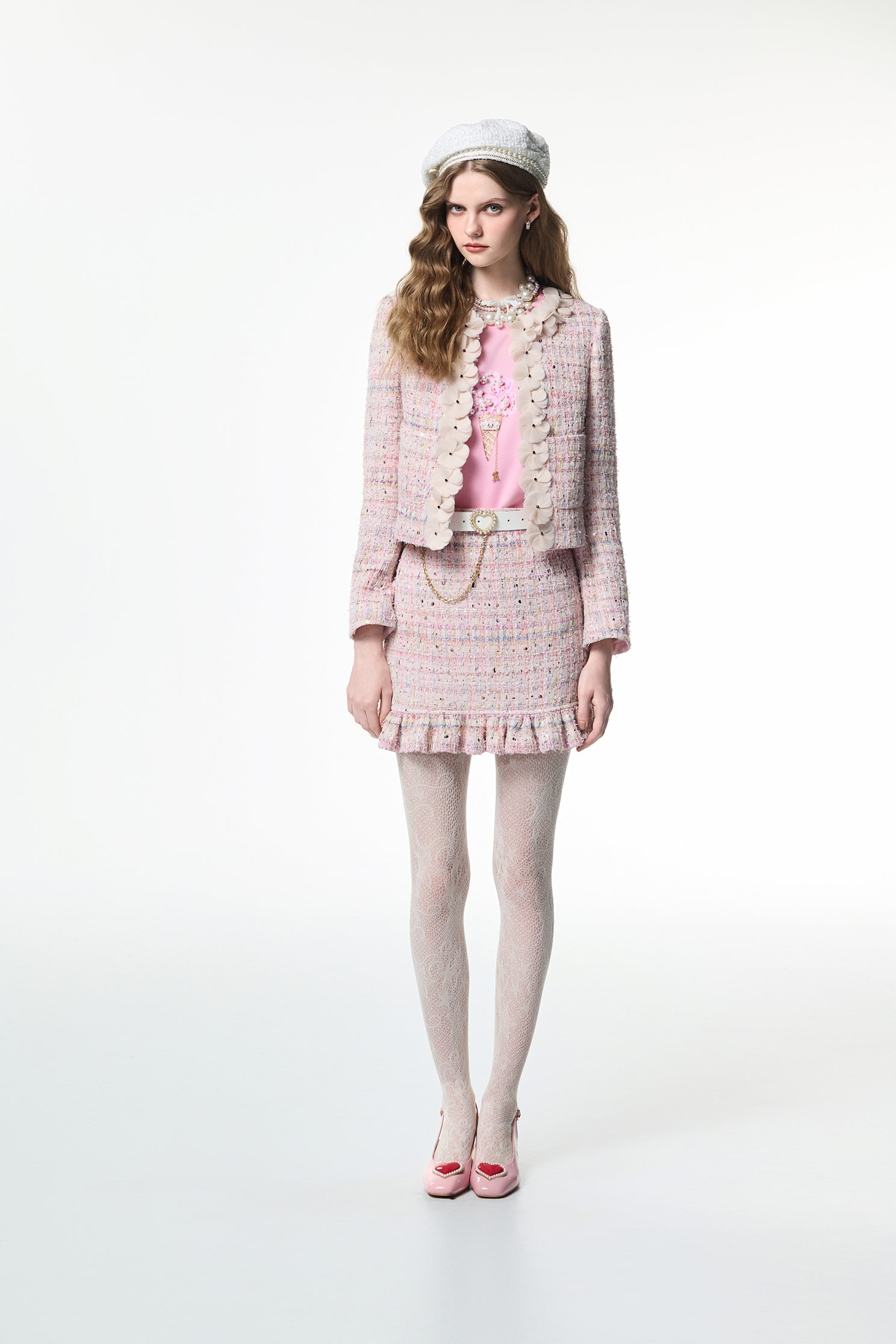 小香風光澤感花呢紗外套小香風光澤感花呢紗外套,一般外套,外套,小香風,小香風外套,時髦成套搭配,秋冬穿搭,約會特輯,花花世界