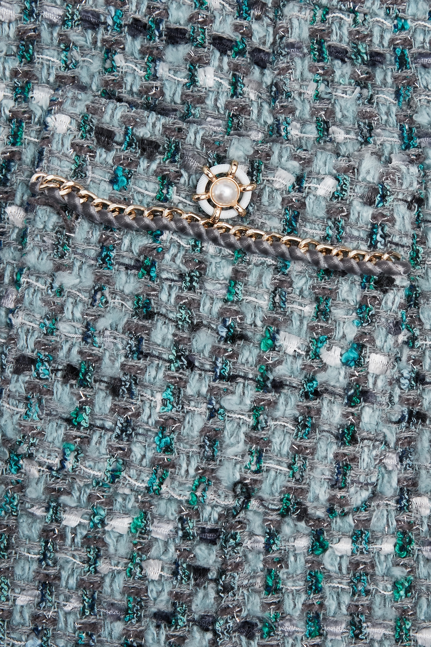 海藍寶石花呢紗短裙海藍寶石花呢紗短裙,時髦成套搭配,派對特輯,短裙,秋冬穿搭