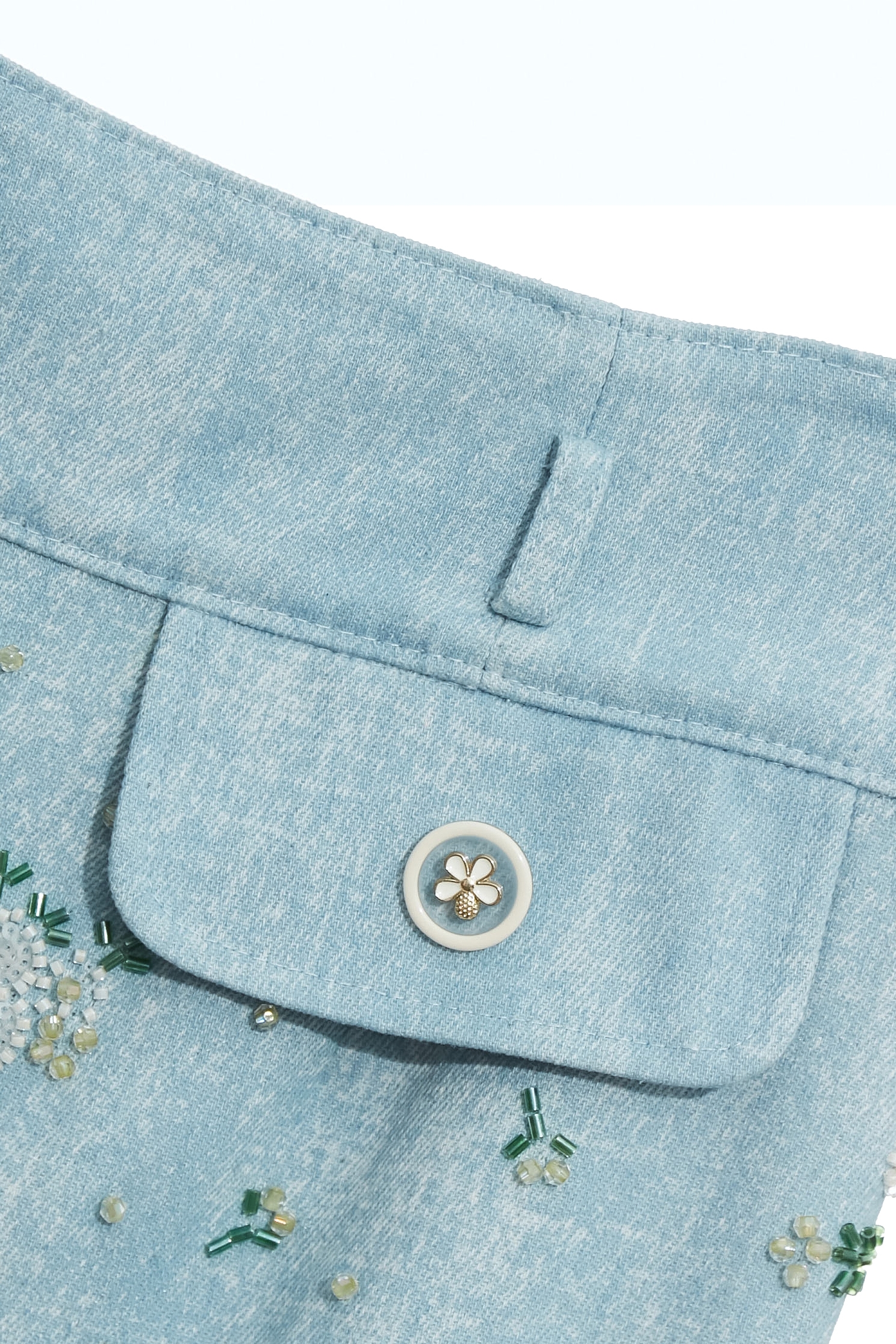 甜美手工珠珠花朵寬褲甜美手工珠珠花朵寬褲,喇叭褲,寬褲,春夏穿搭,時髦成套搭配,花花世界,褲子