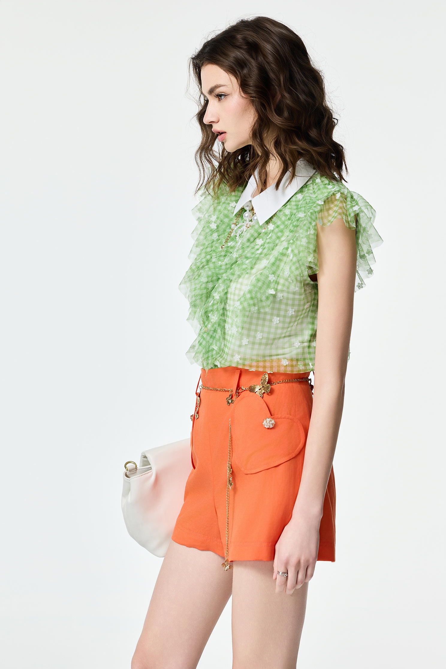 落日珊瑚色愛心口袋短褲落日珊瑚色愛心口袋短褲,人氣商品,春夏穿搭,時髦成套搭配,短褲