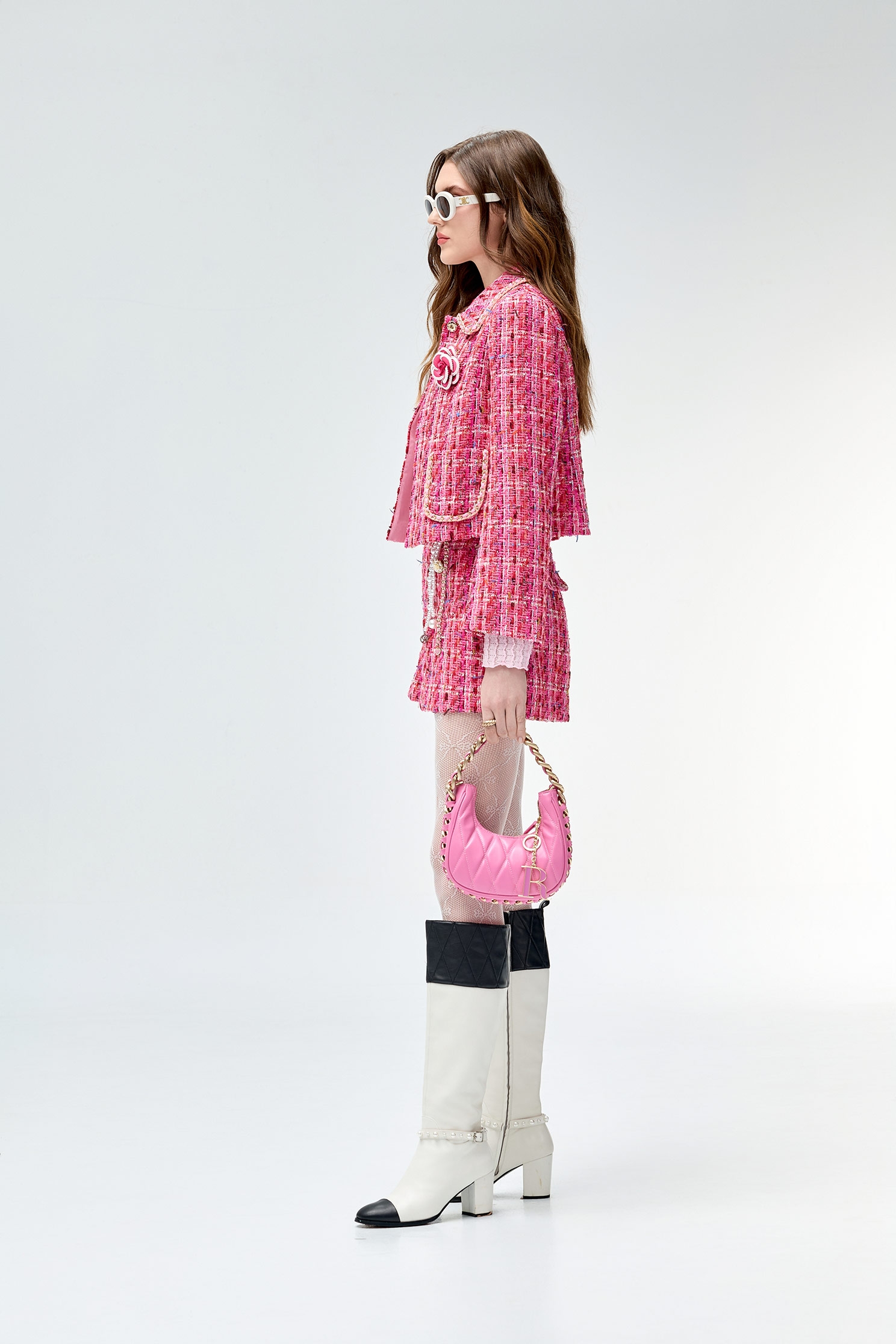 玫瑰花蕾色花呢紗短褲玫瑰花蕾色花呢紗短褲,春夏穿搭,時髦成套搭配,短褲,褲子