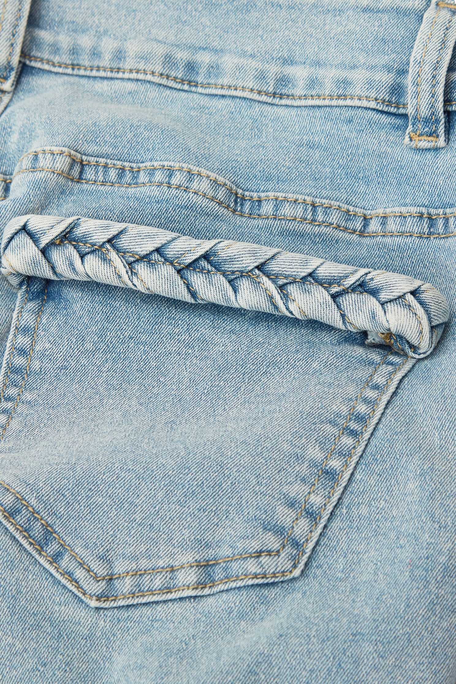 鑲編織帶牛仔長褲鑲編織帶牛仔長褲,春夏穿搭,牛仔,牛仔褲,珍珠,約會特輯,褲子