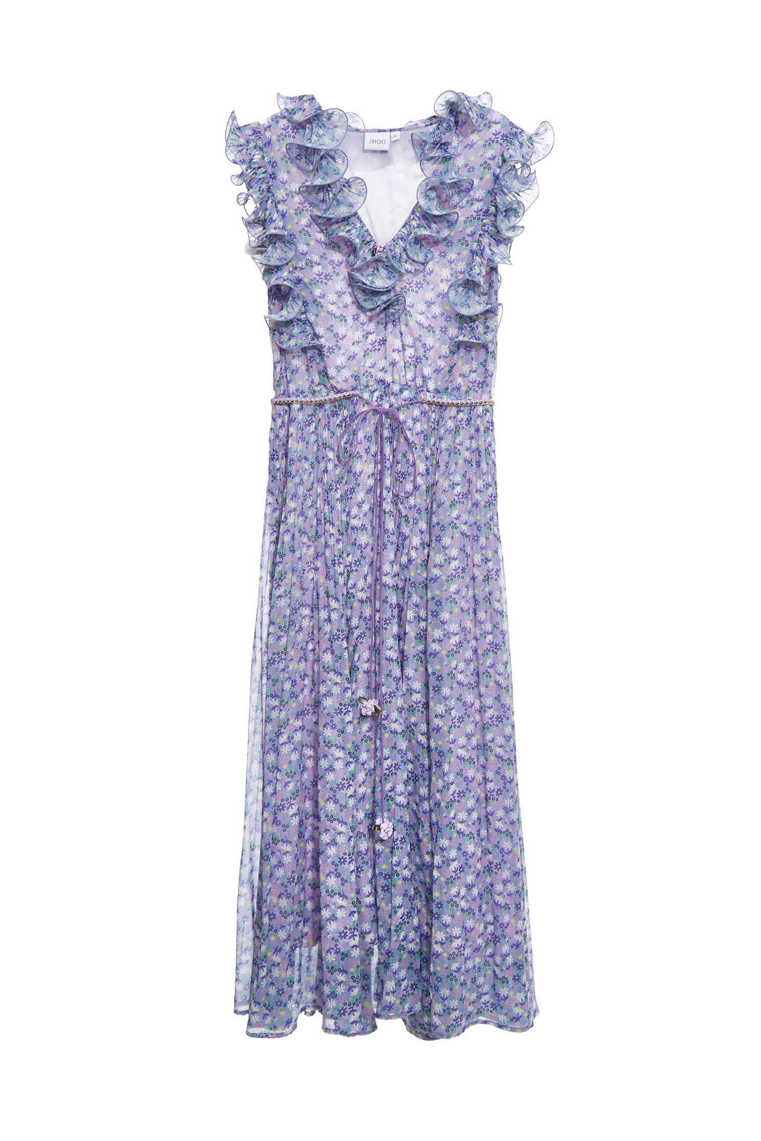 灰調葡萄紫花園印花雪紡洋裝灰調葡萄紫花園印花雪紡洋裝,一般洋裝,小禮服,小香風,春夏穿搭,荷葉,雪紡,雪紡洋裝