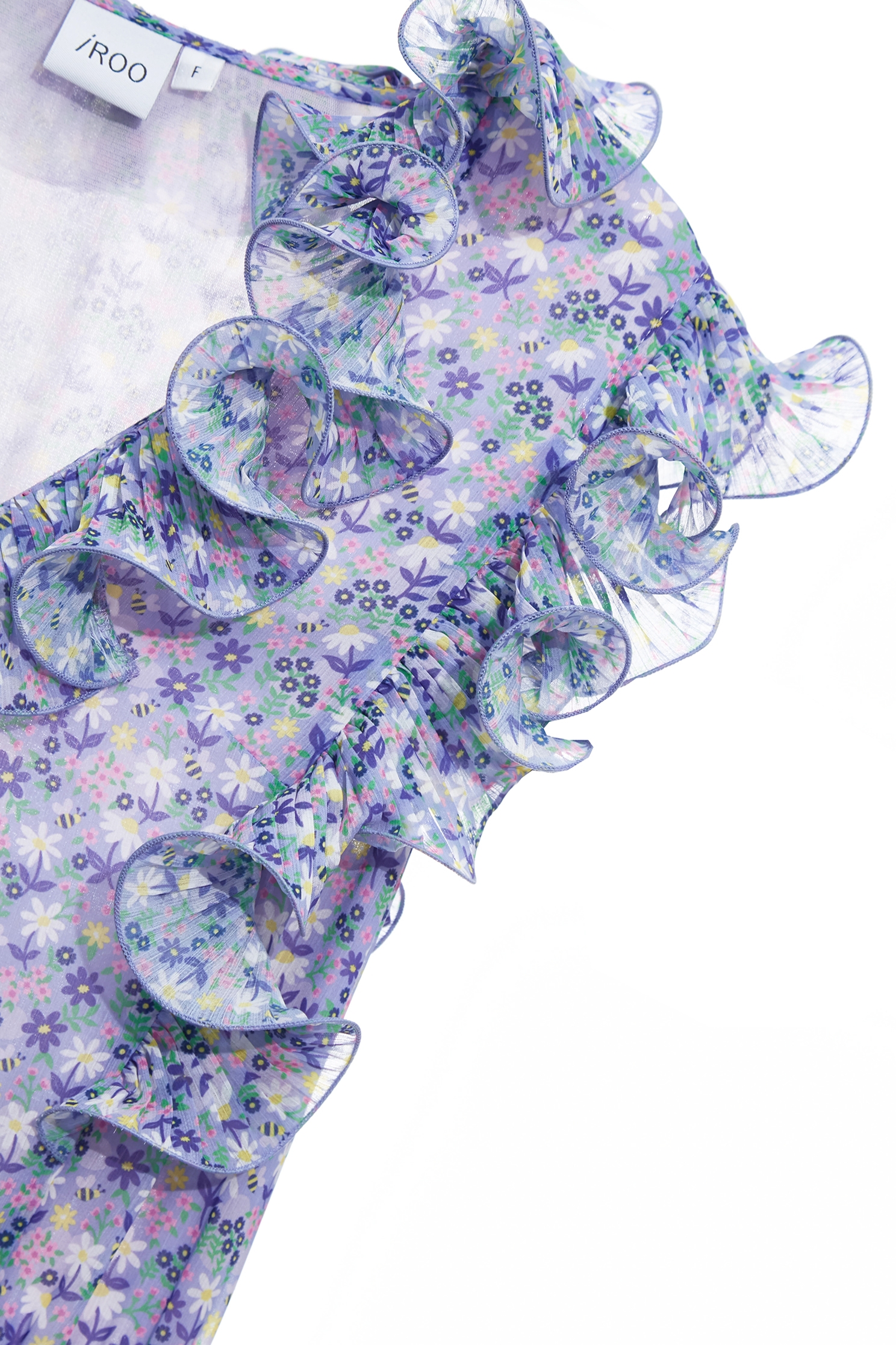 灰調葡萄紫花園印花雪紡洋裝灰調葡萄紫花園印花雪紡洋裝,一般洋裝,小禮服,小香風,春夏穿搭,荷葉,雪紡,雪紡洋裝