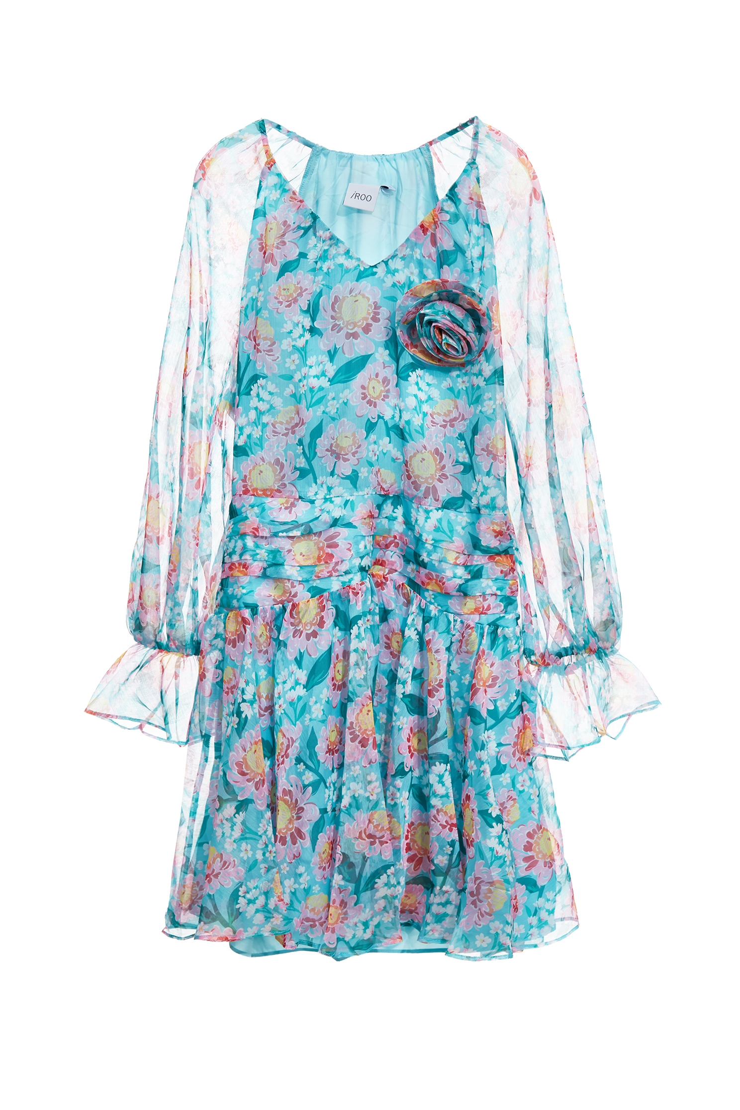 浪漫藝術花園雪紡印花洋裝浪漫藝術花園雪紡印花洋裝,V領洋裝,人氣商品,刺繡,印花洋裝,小禮服,洋裝特輯,秋冬穿搭,花花世界,雪紡,雪紡洋裝