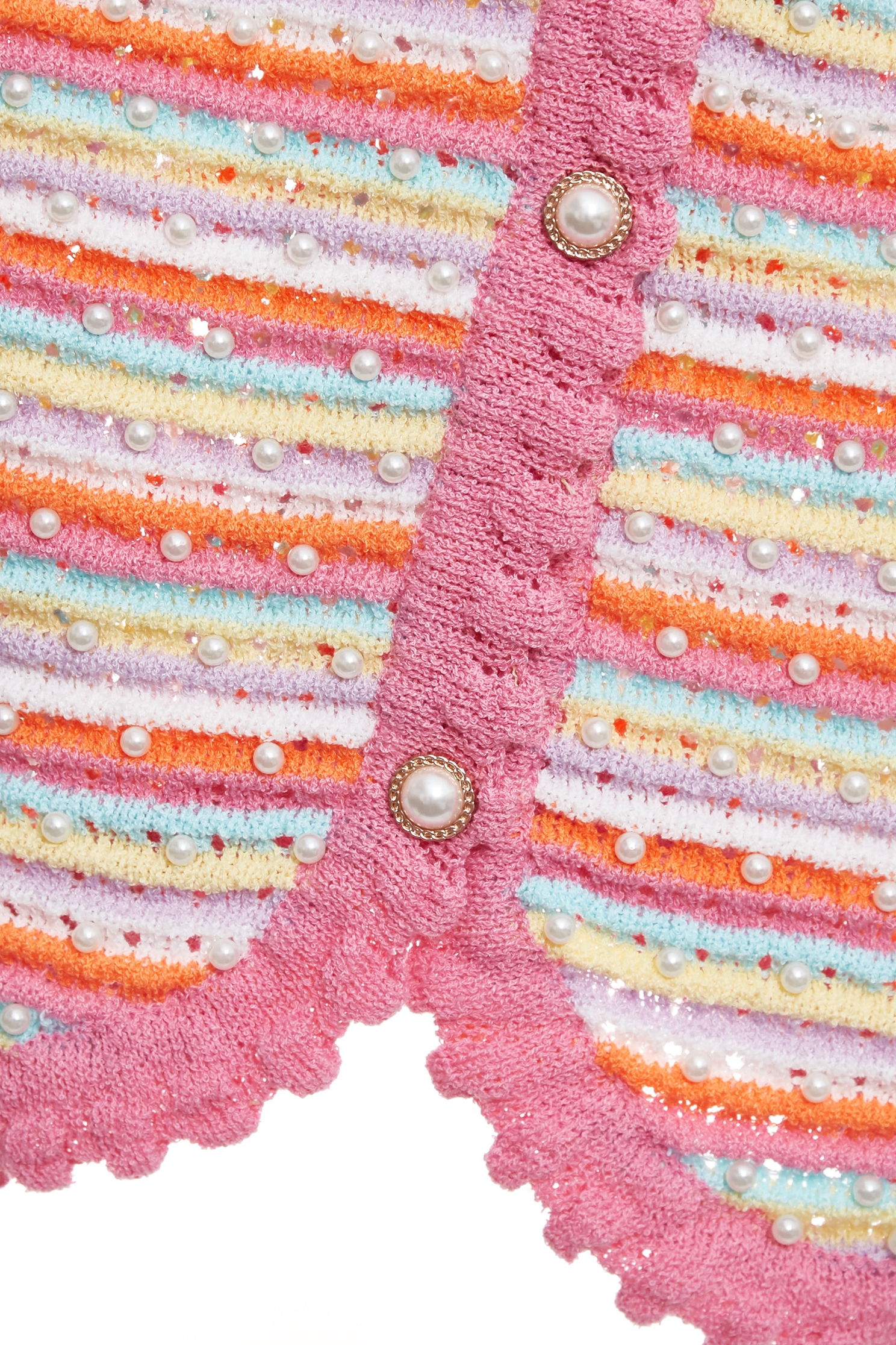 綴珍珠五彩條針織背心綴珍珠五彩條針織背心,V領背心,一般背心,一般背心馬甲,春夏穿搭,珍珠,背心,輕奢度假,輕奢渡假,針織,針織背心