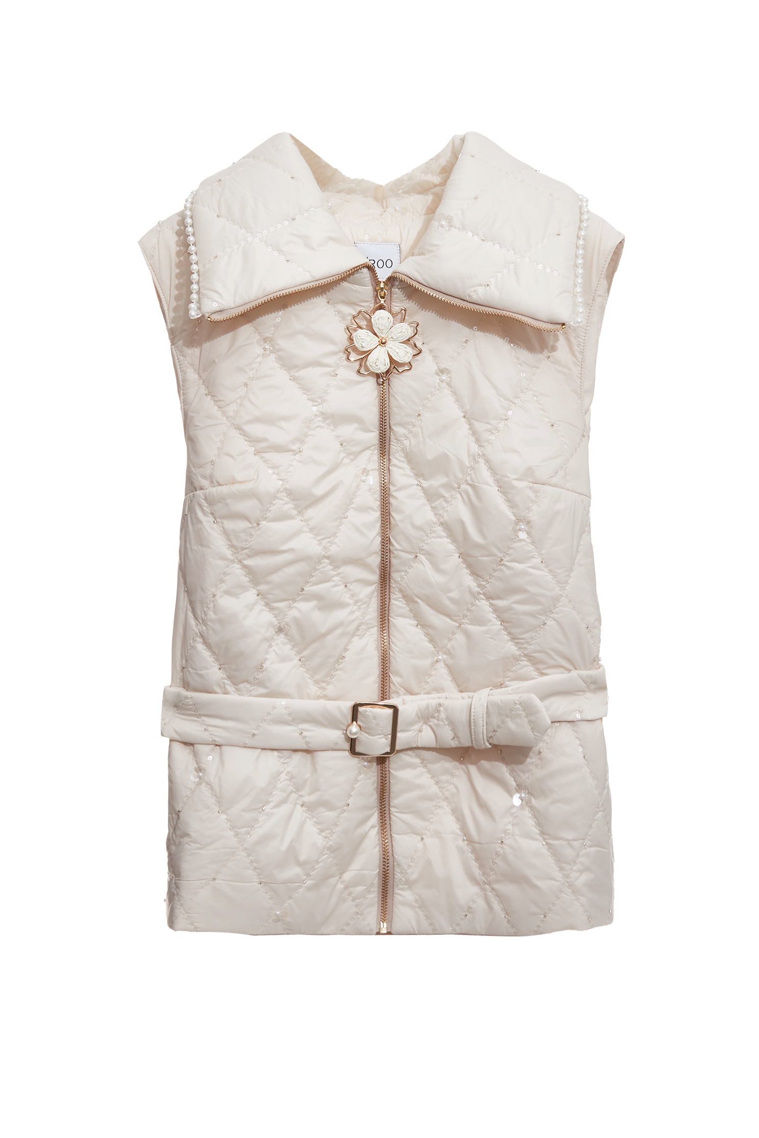 自帶光澤鋪棉背心自帶光澤鋪棉背心,一般背心,一般背心馬甲,外套,時髦成套搭配,格紋,無袖背心,秋冬穿搭,約會特輯,背心,腰帶