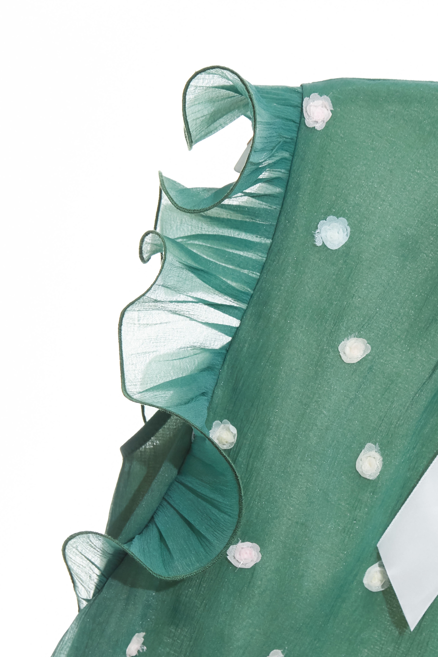 翡翠綠刺繡小花上衣翡翠綠刺繡小花上衣,一般背心,一般背心馬甲,上班OL穿搭,上衣,刺繡,小香風,秋冬穿搭,約會特輯,背心,花花世界,荷葉