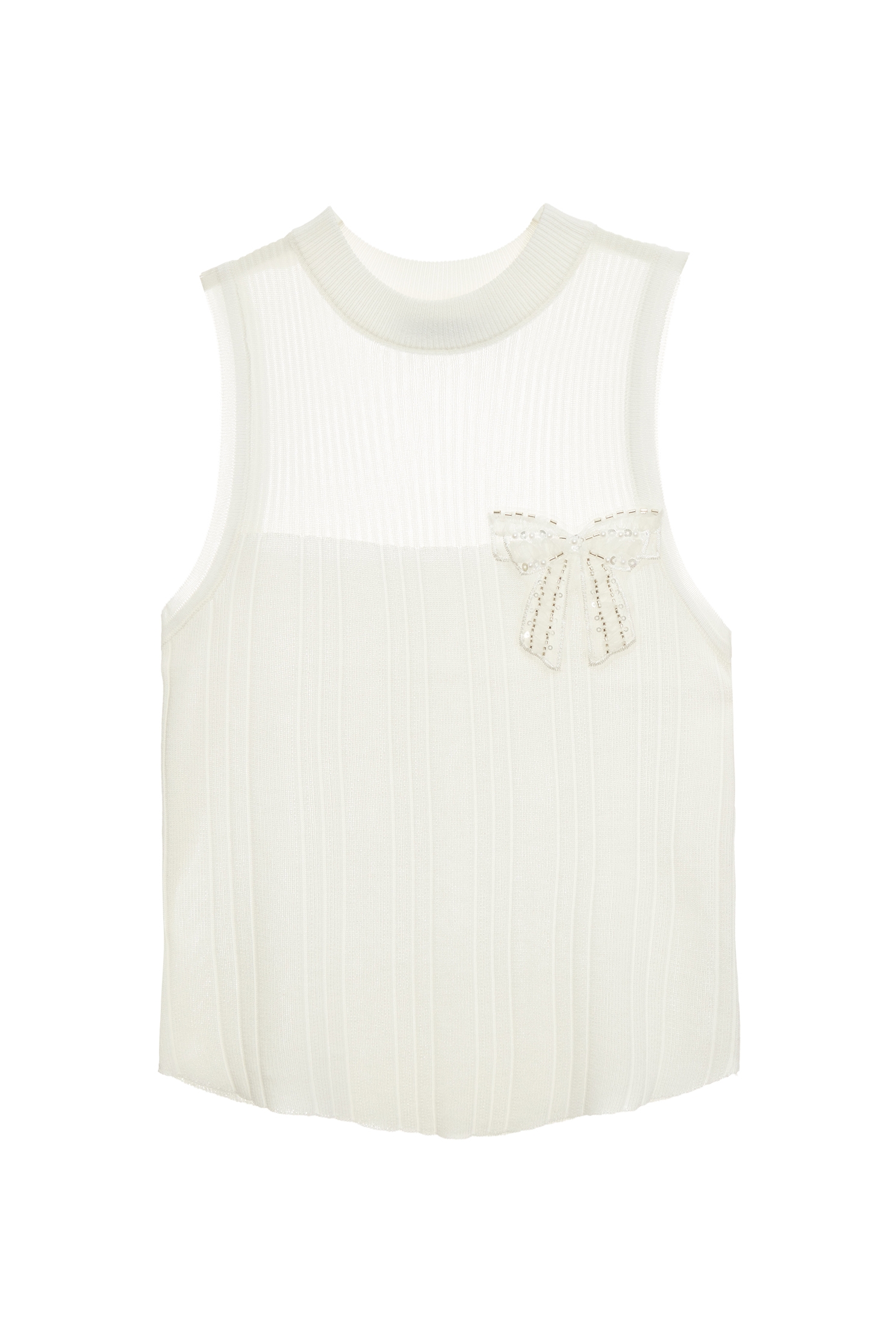 綴蝴蝶結針織背心綴蝴蝶結針織背心,一般背心,一般背心馬甲,上衣,春夏穿搭,無袖背心,白色背心,背心,蝴蝶結,透膚上衣,針織,針織上衣,針織背心