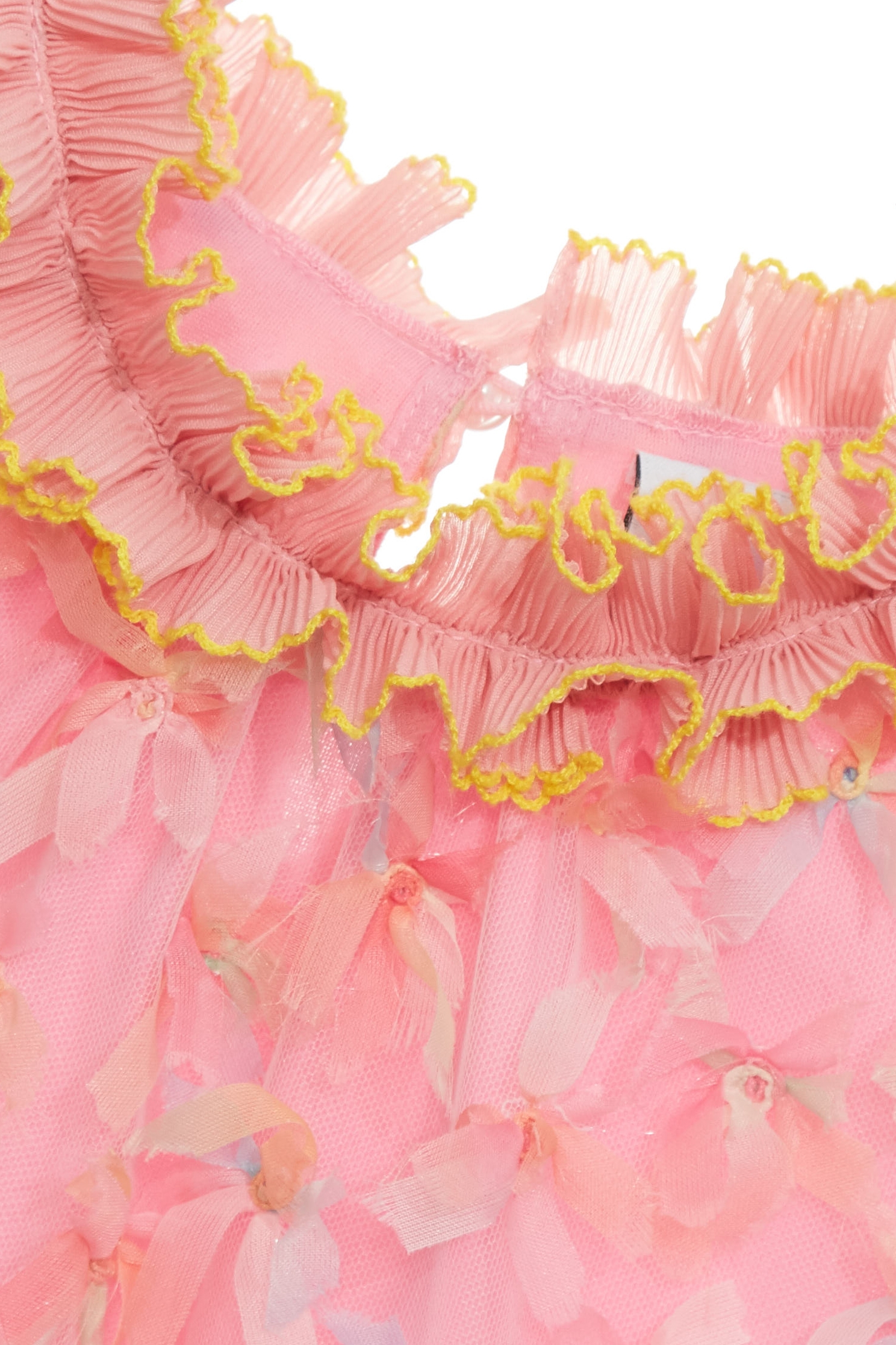 五彩結飾網紗上衣五彩結飾網紗上衣,一般背心,一般背心馬甲,上衣,春夏穿搭,時髦成套搭配,網紗,背心,花花世界,荷葉