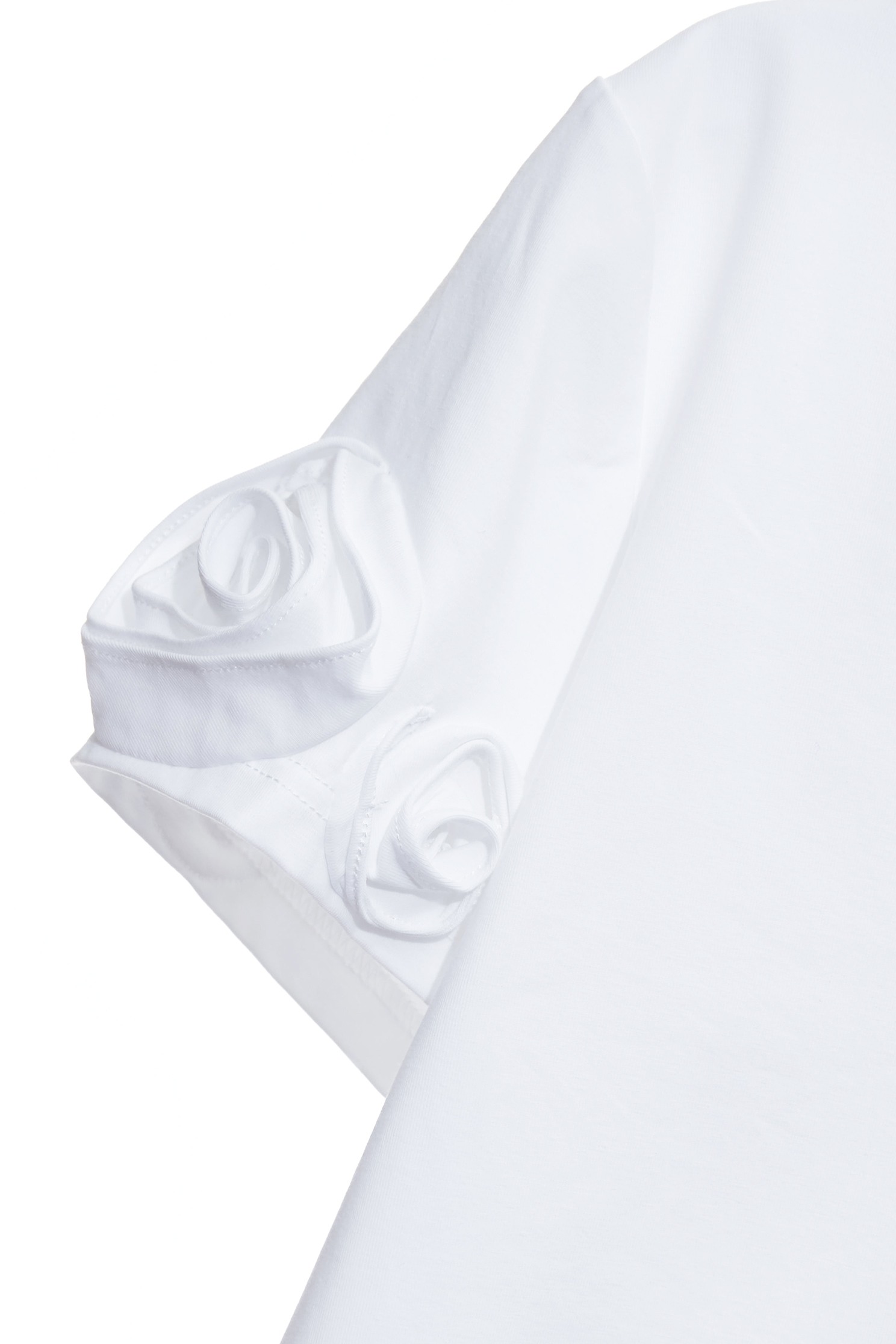 光學白花朵袖Ｔ恤上衣光學白花朵袖Ｔ恤上衣,T恤,V領上衣,上衣,春夏穿搭,珍珠,約會特輯,花花世界