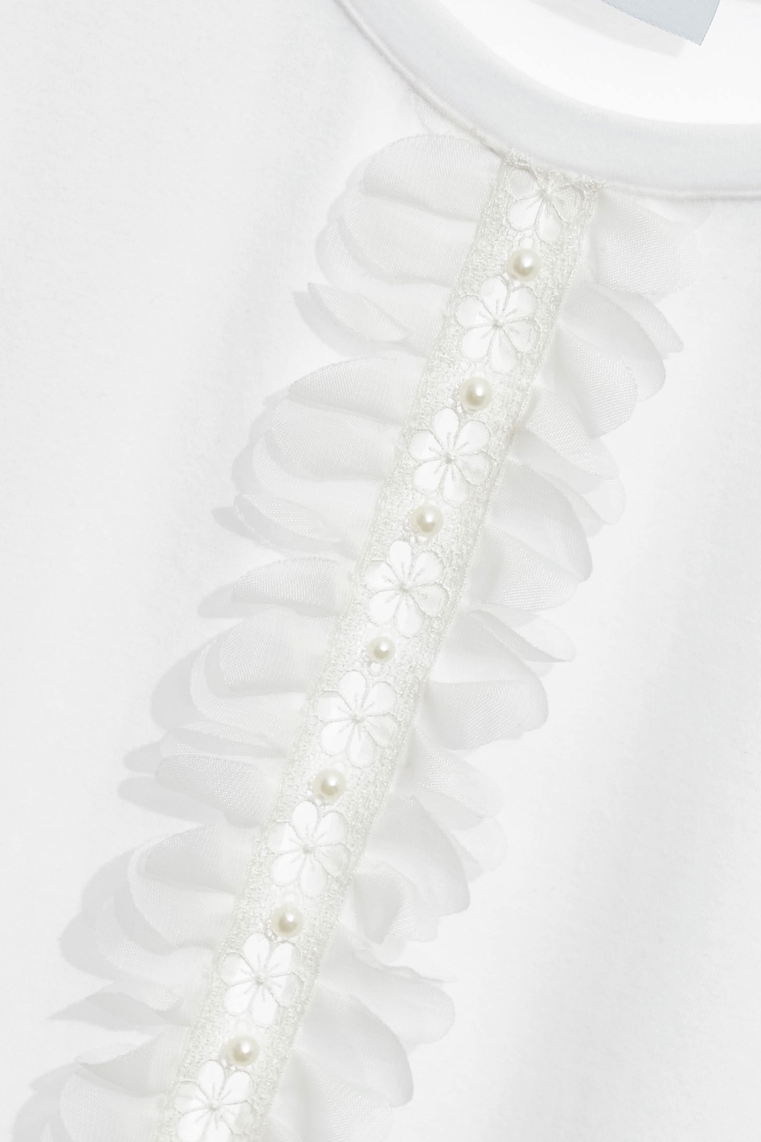 綴花朵裝飾T恤上衣綴花朵裝飾T恤上衣,T恤,上班OL穿搭,上衣,春夏穿搭,約會特輯,花花世界,蕾絲