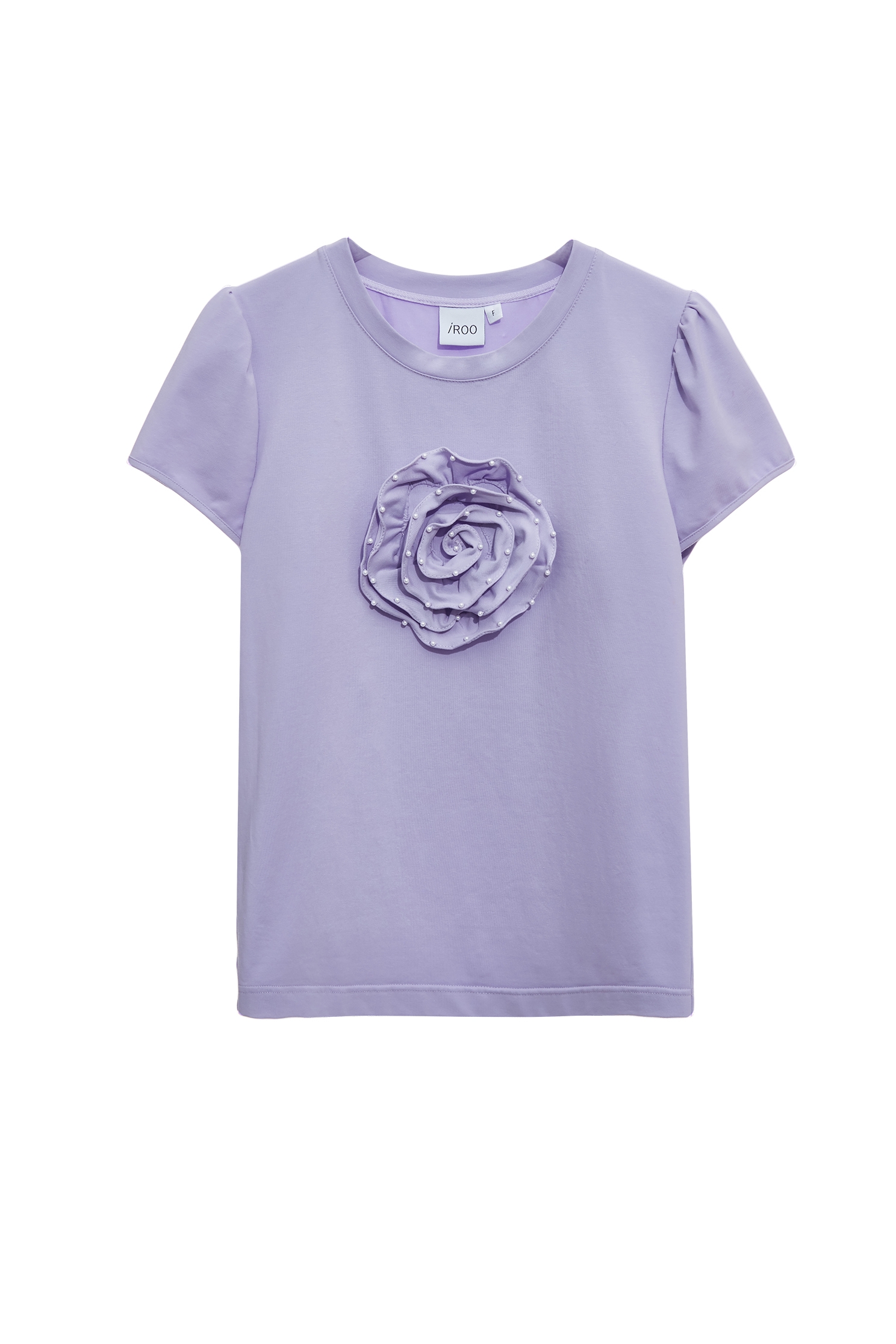 灰調葡萄紫花朵Ｔ恤上衣灰調葡萄紫花朵Ｔ恤上衣,上衣,春夏穿搭,珍珠