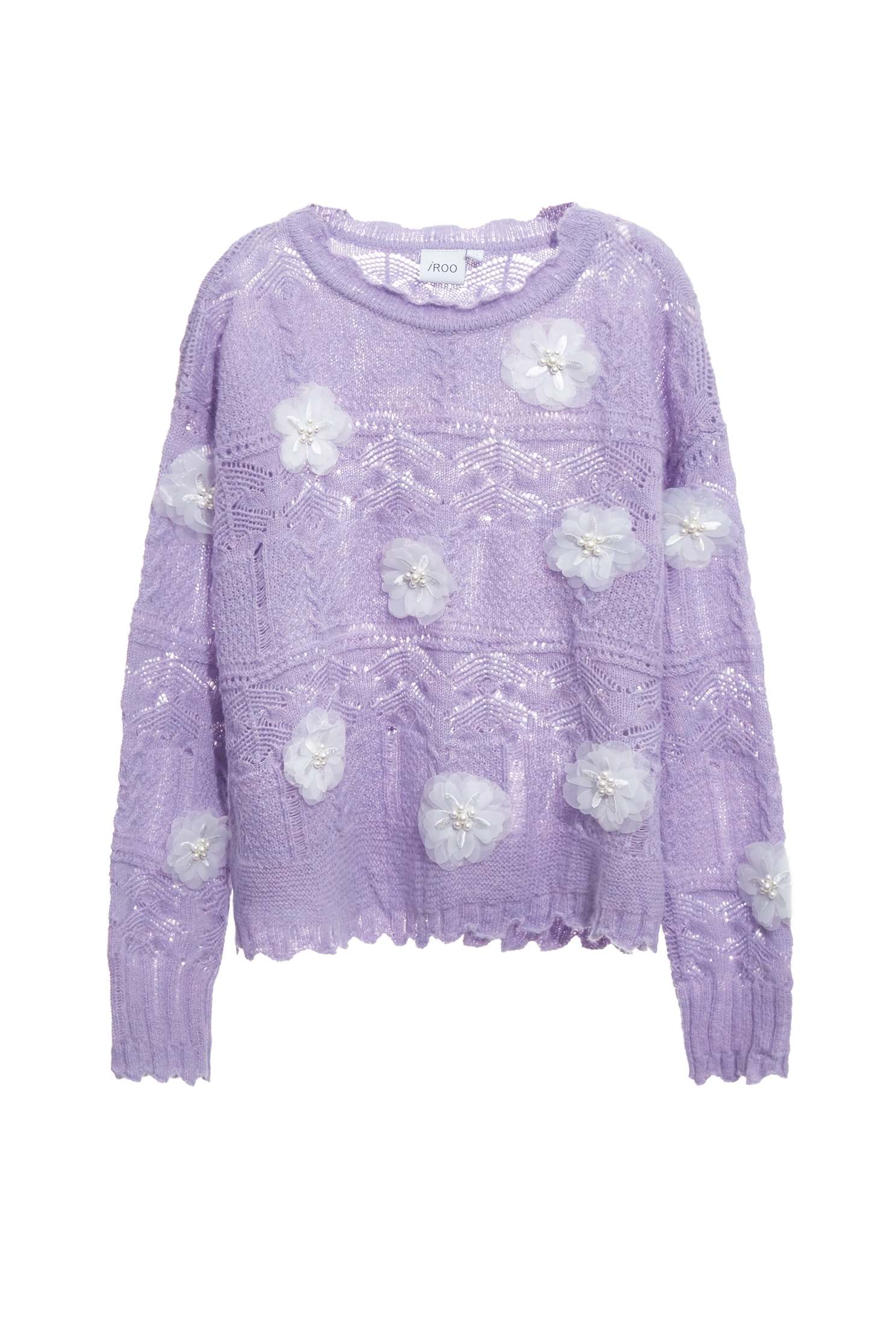 大麗花紫毛海針織上衣大麗花紫毛海針織上衣,上衣,人氣商品,秋冬穿搭,約會特輯,花花世界,針織,針織衫