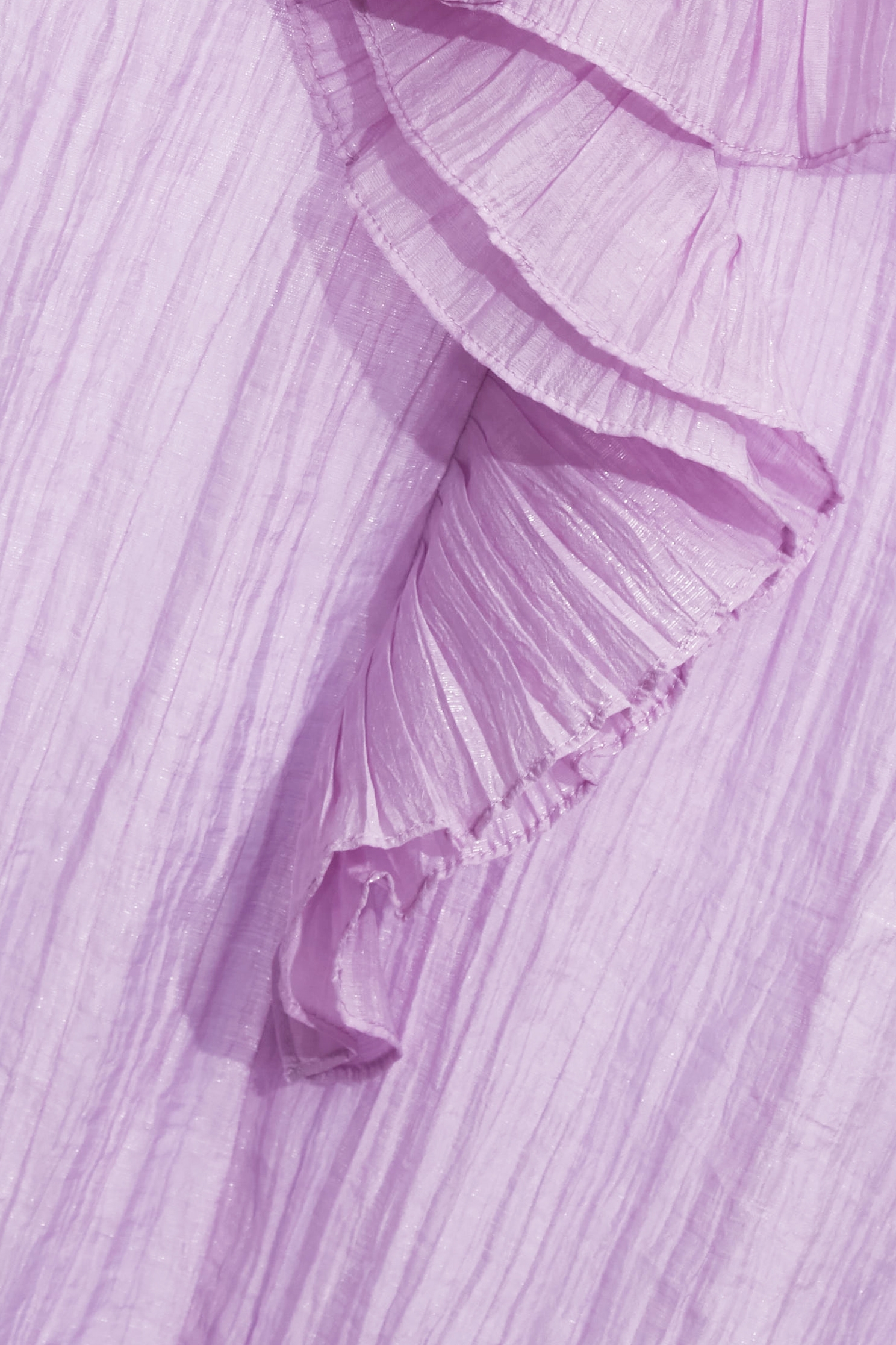 大麗花紫摺飾感上衣大麗花紫摺飾感上衣,上班OL穿搭,上衣,珍珠,秋冬穿搭,約會特輯,荷葉,蕾絲