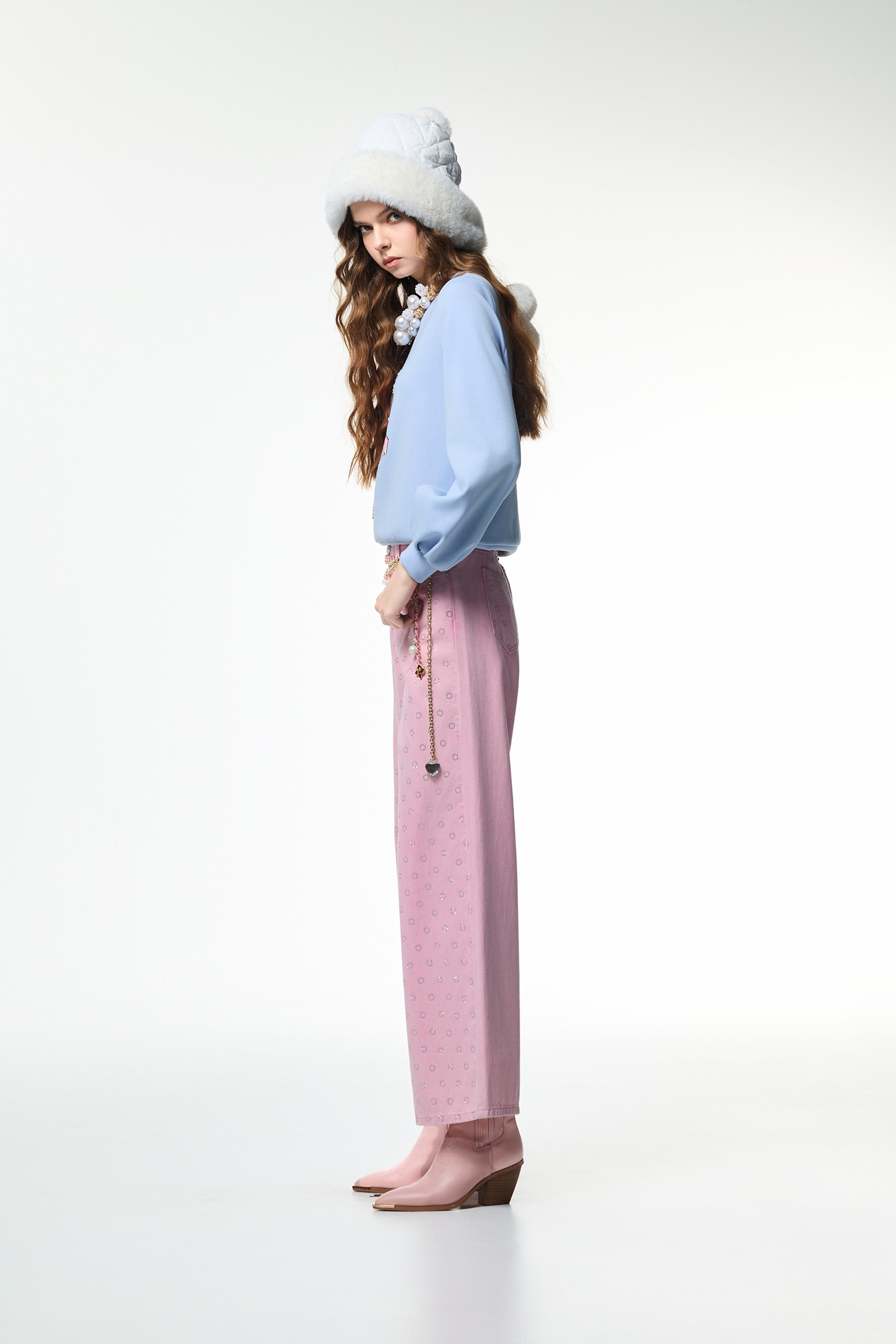 妝造公主印花上衣妝造公主印花上衣,上衣,珍珠,秋冬穿搭,簡約穿搭