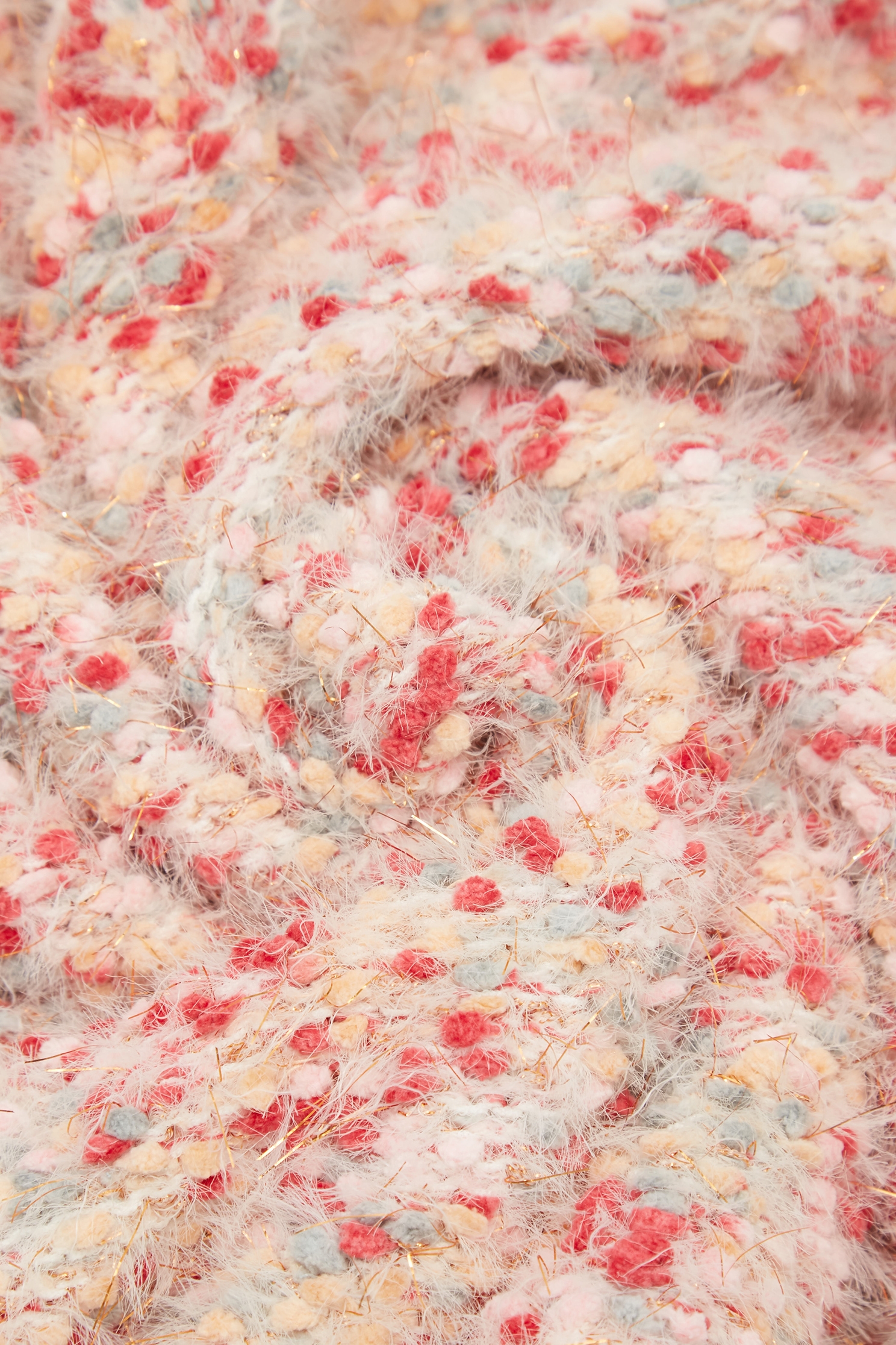 玫瑰花蕾色偽花呢紗針織上衣玫瑰花蕾色偽花呢紗針織上衣,上衣,人氣商品,春夏穿搭,約會特輯,針織,針織衫