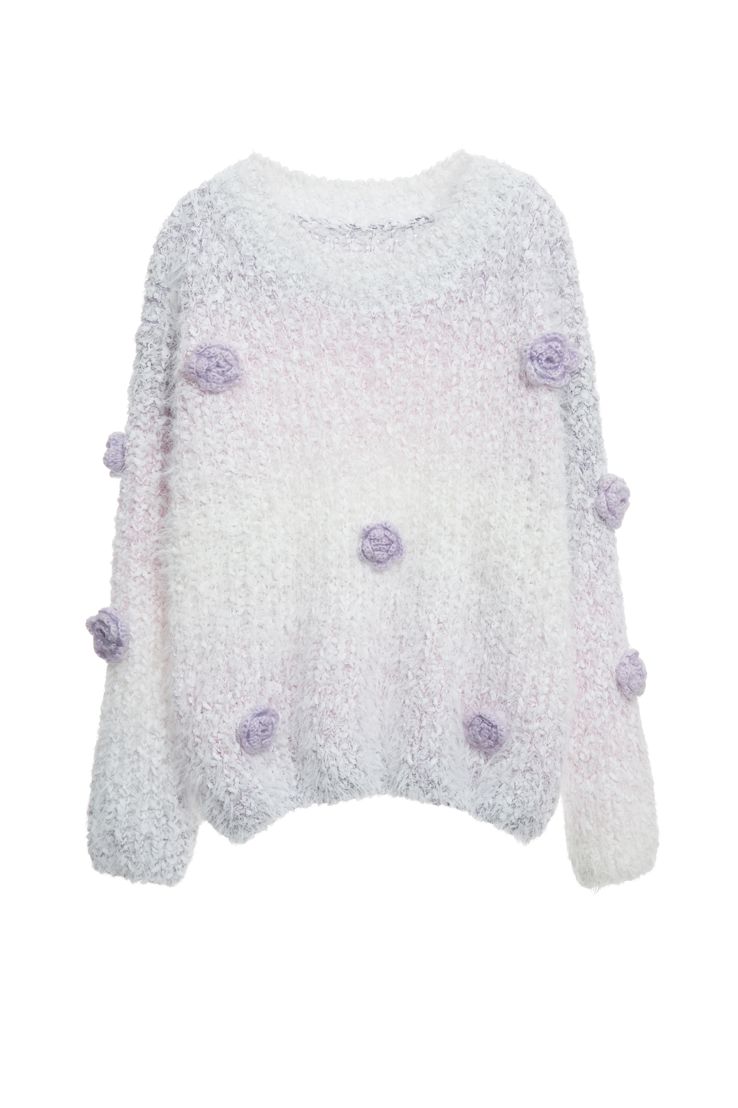 綴丁香紫手鉤花針織上衣綴丁香紫手鉤花針織上衣,上衣,人氣商品,秋冬穿搭,約會特輯,花花世界,針織,針織上衣,針織衫