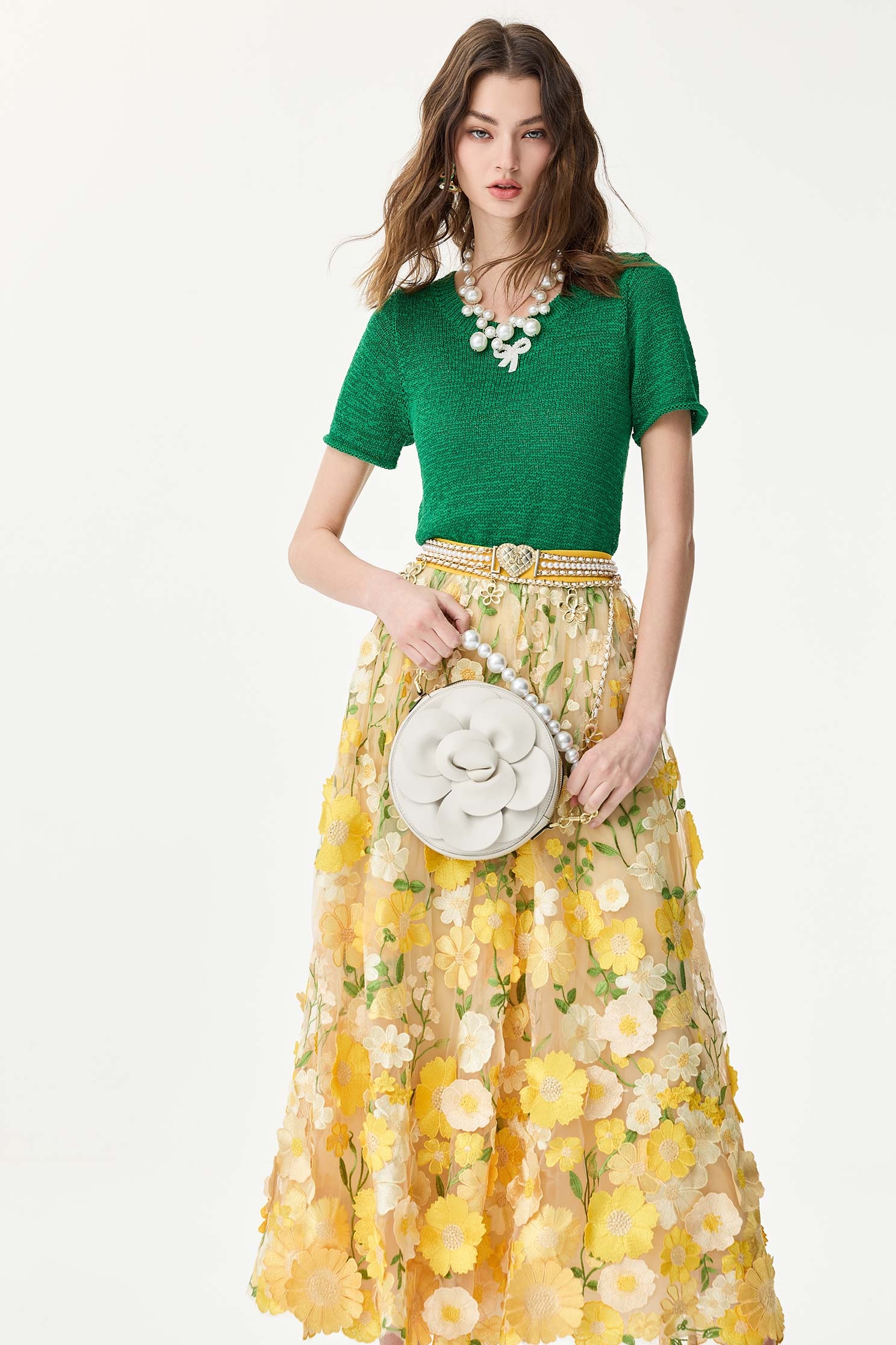 深翡翠色針織上衣深翡翠色針織上衣,上衣,春夏穿搭,蝴蝶結,針織,針織衫