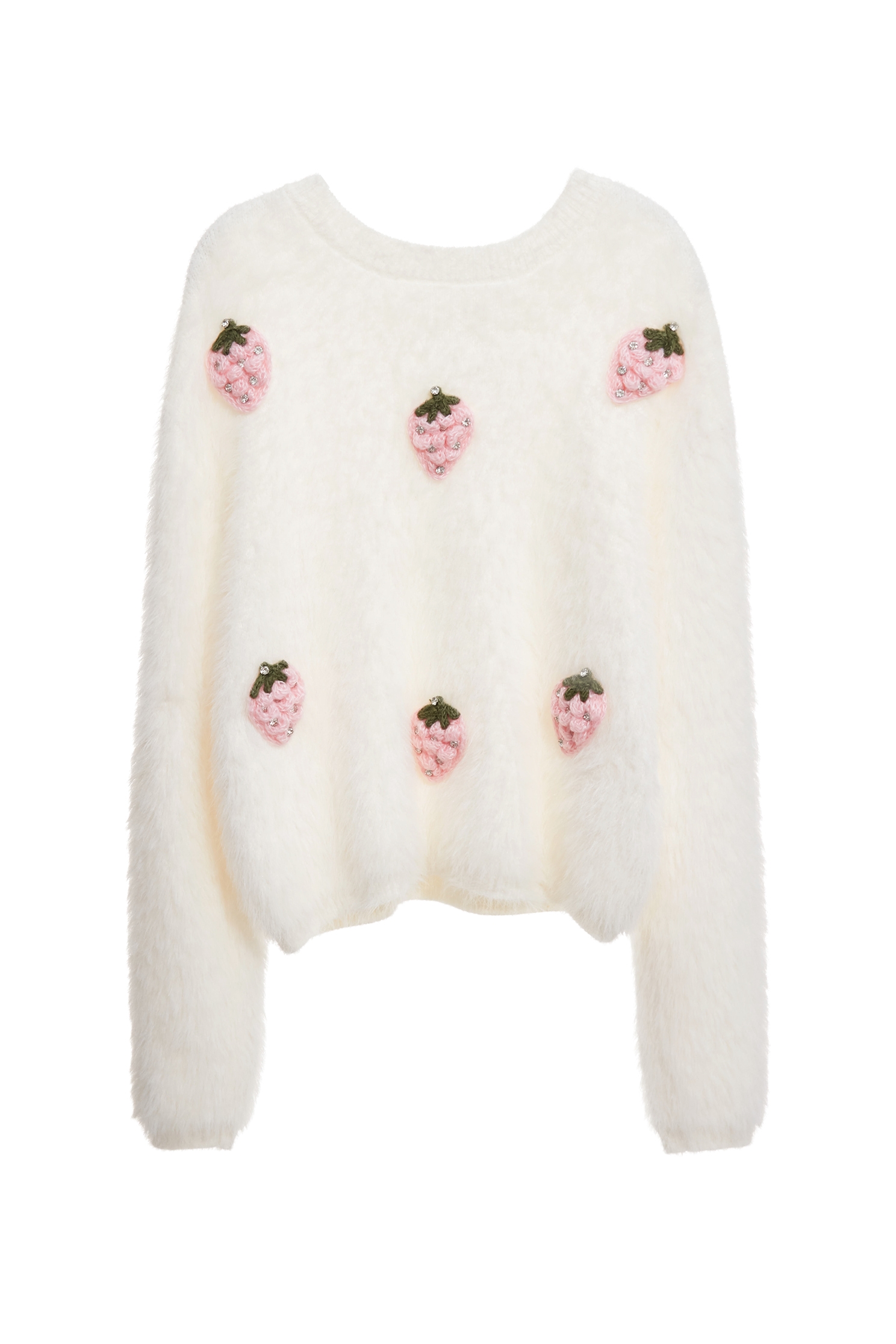 綴鑽草莓針織上衣綴鑽草莓針織上衣,上衣,秋冬穿搭,約會特輯,針織,針織上衣,針織衫