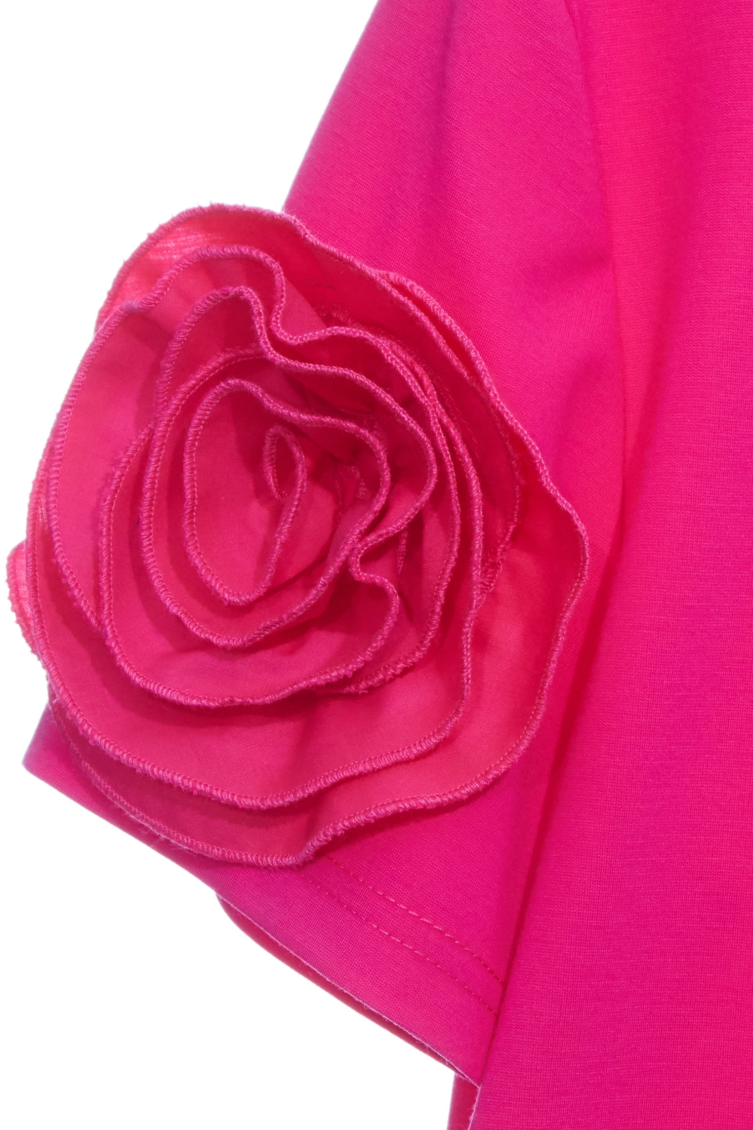 櫻桃紅色花卉袖T恤上衣櫻桃紅色花卉袖T恤上衣,T-Shirt,上衣,春夏穿搭,珍珠,網紗,花花世界