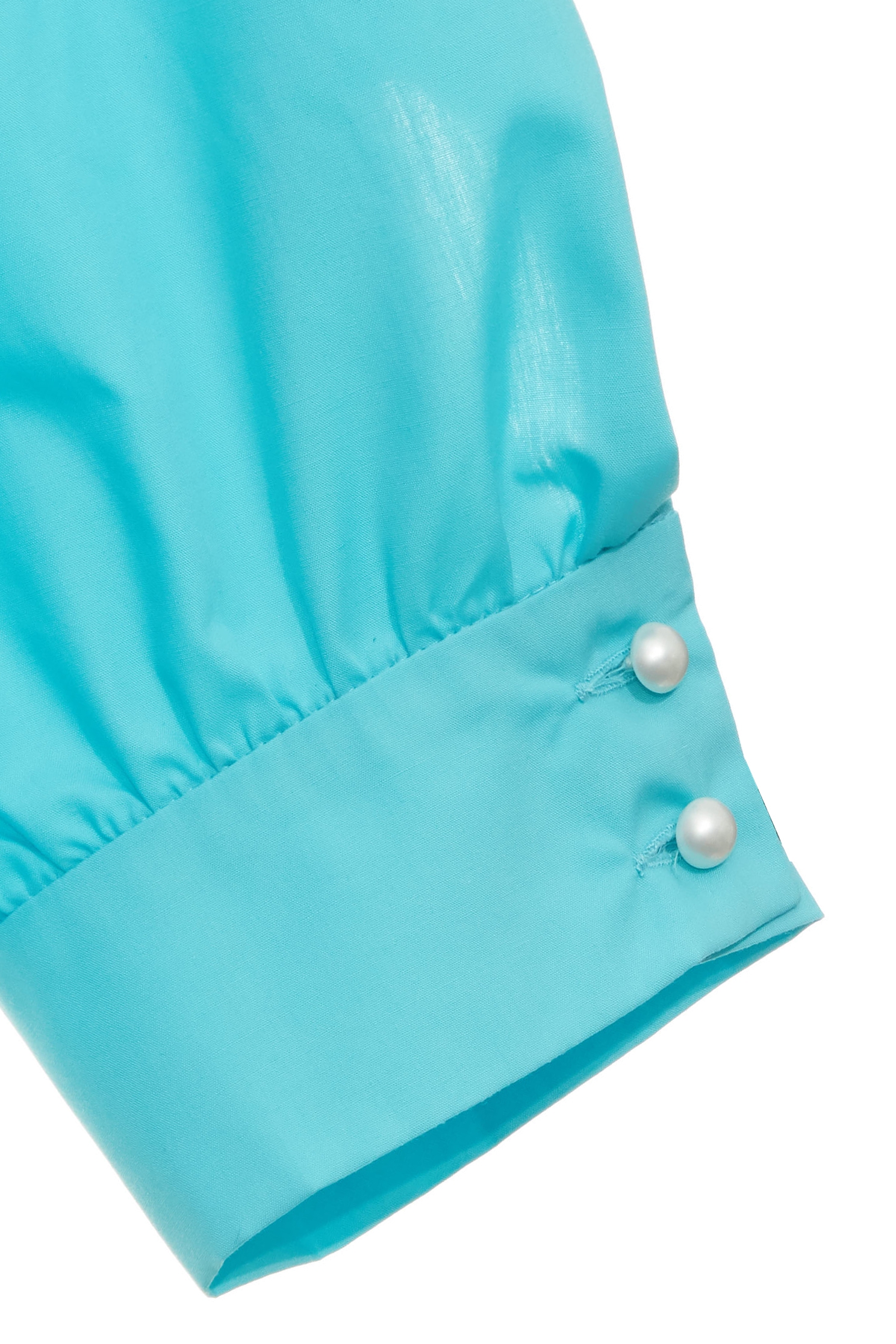 澄澈青藍色綴花飾上衣澄澈青藍色綴花飾上衣,上班OL穿搭,上衣,春夏穿搭,花花世界