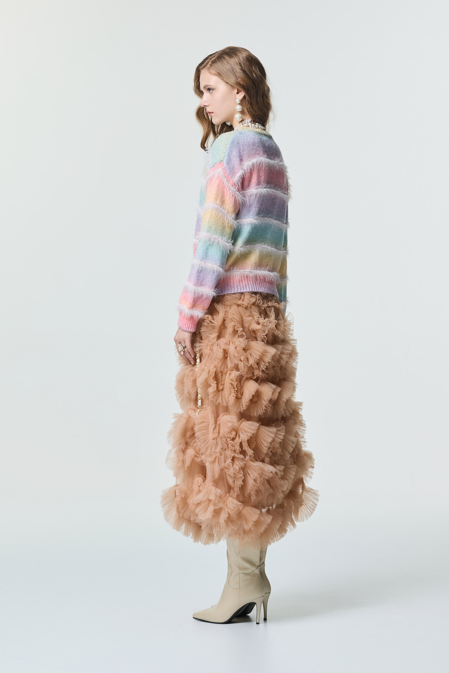 五彩漸層配條針織上衣五彩漸層配條針織上衣,上衣,春夏穿搭,約會特輯,針織,針織上衣,針織衫